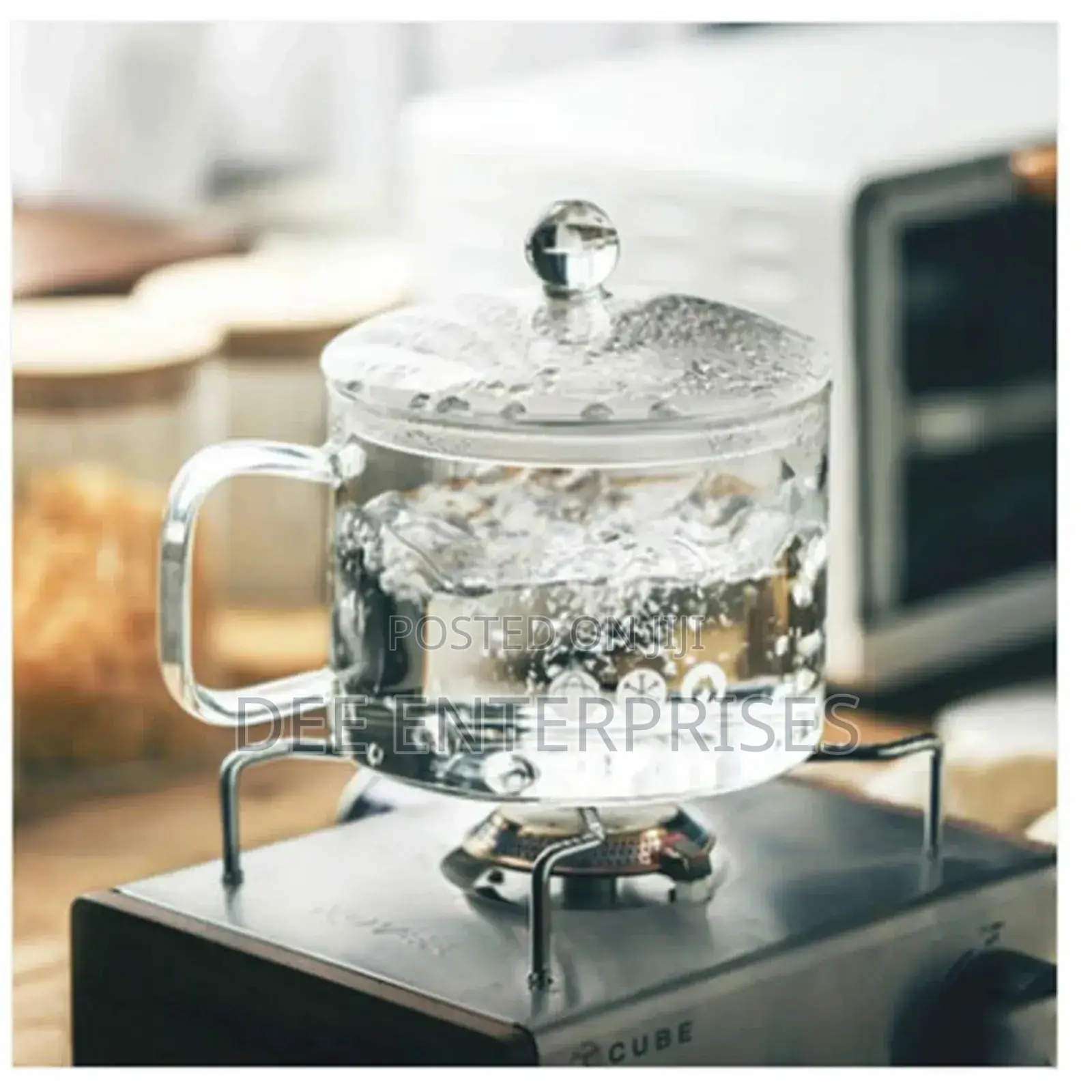 Glass Heat Resistant Cooking Pot With Handle