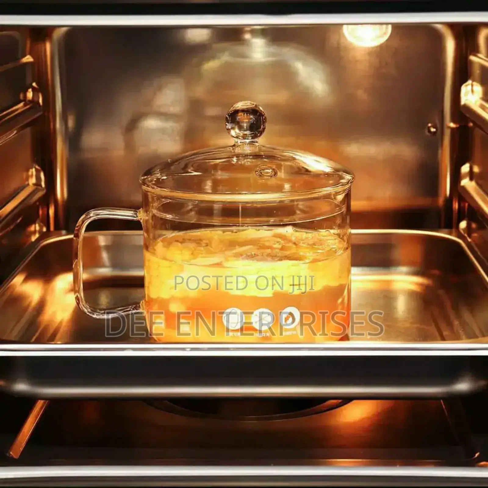 Glass Heat Resistant Cooking Pot With Handle