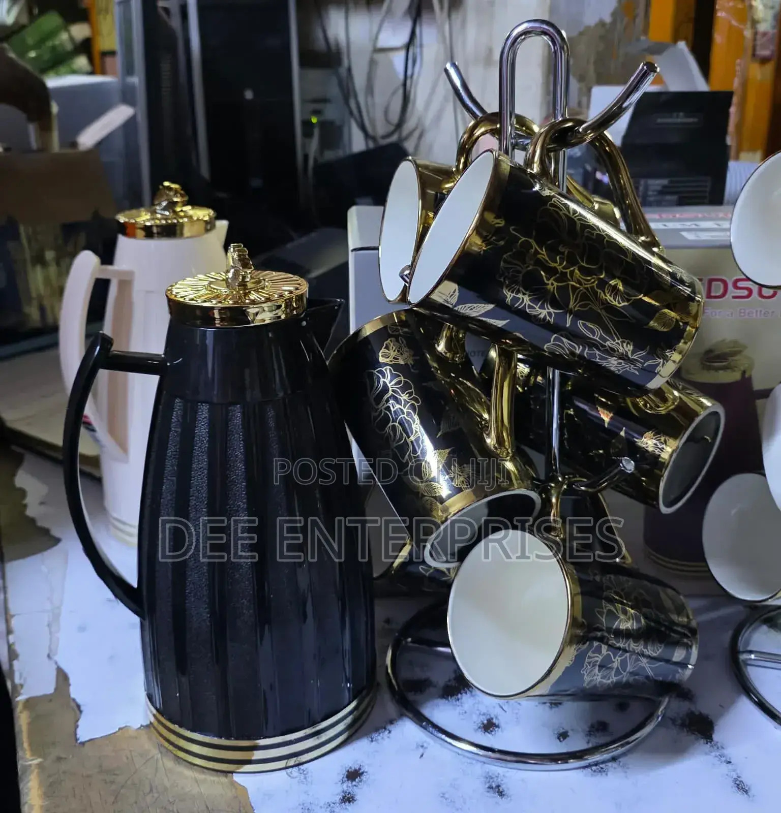 1l Vacuum+Flask 6 PCS Mugs