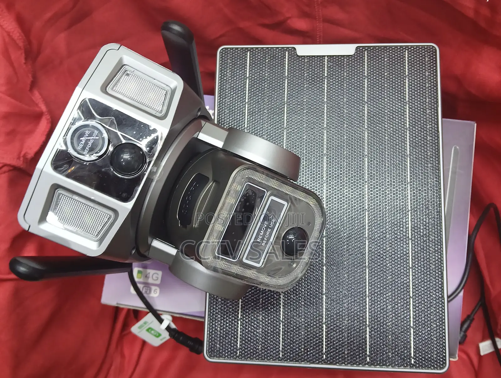 Triple Lens Solar Camera With Tf Card Cloud Storage Both 4g Wifi