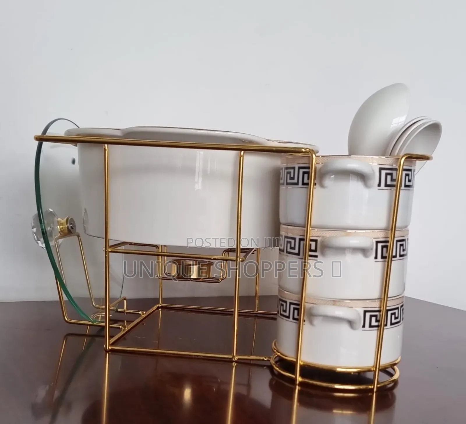 Jcc8434-L1 16pc Ceramic Soup Set on Golden Stan