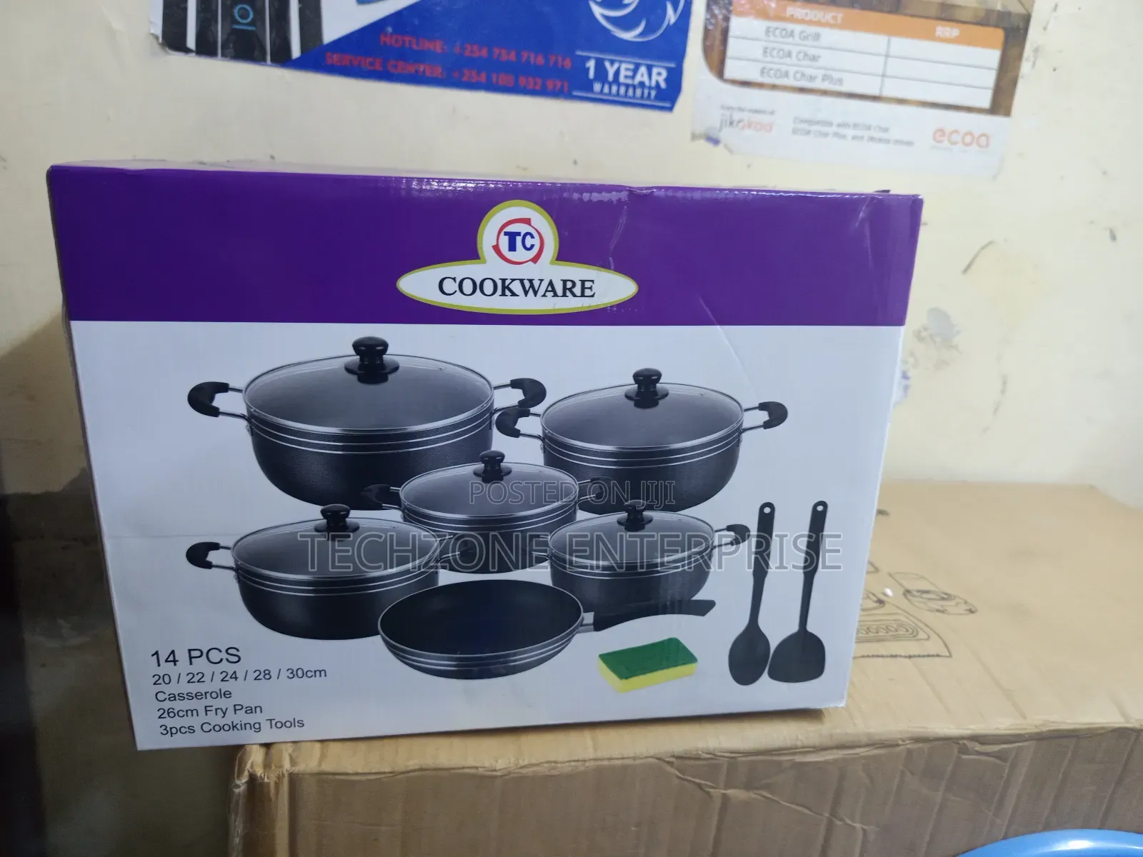 Tc 14pcs Non-Stick Cookware Sets With Glass Lid