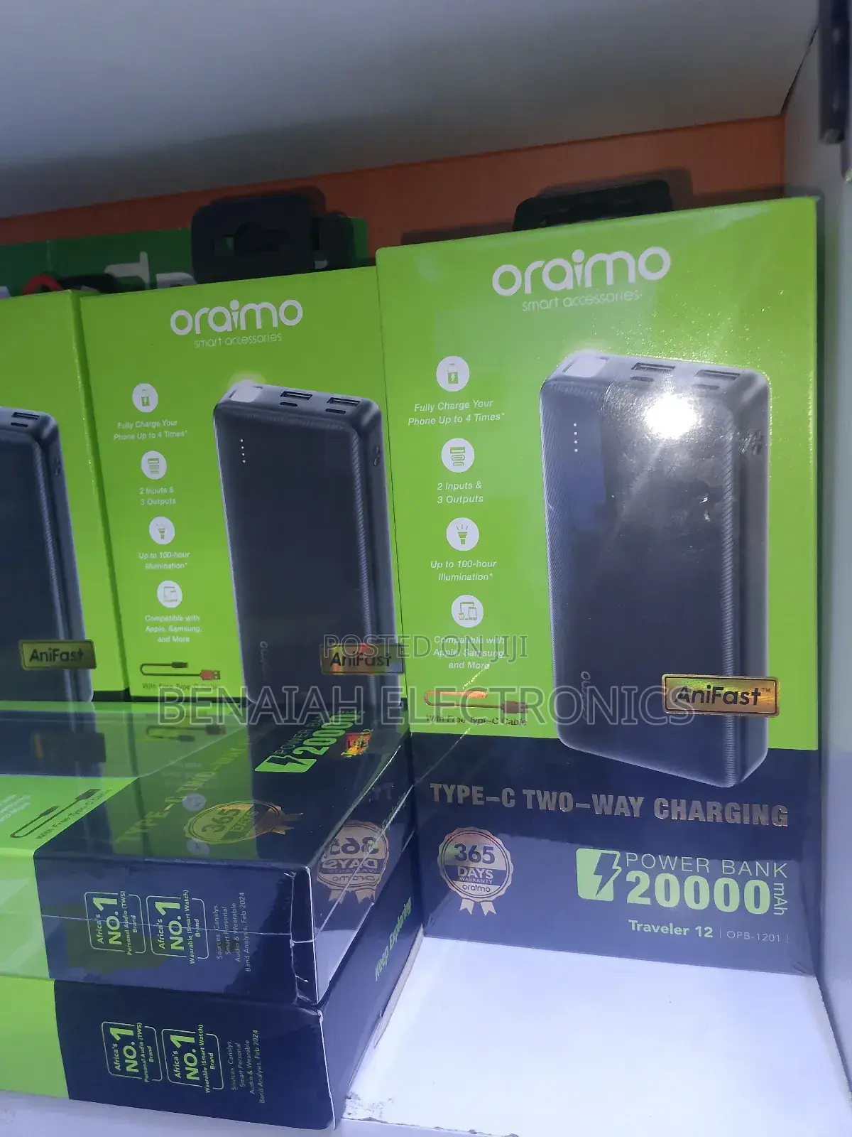 20000mah Oraimo Powerbank Slim Portable Powerbank