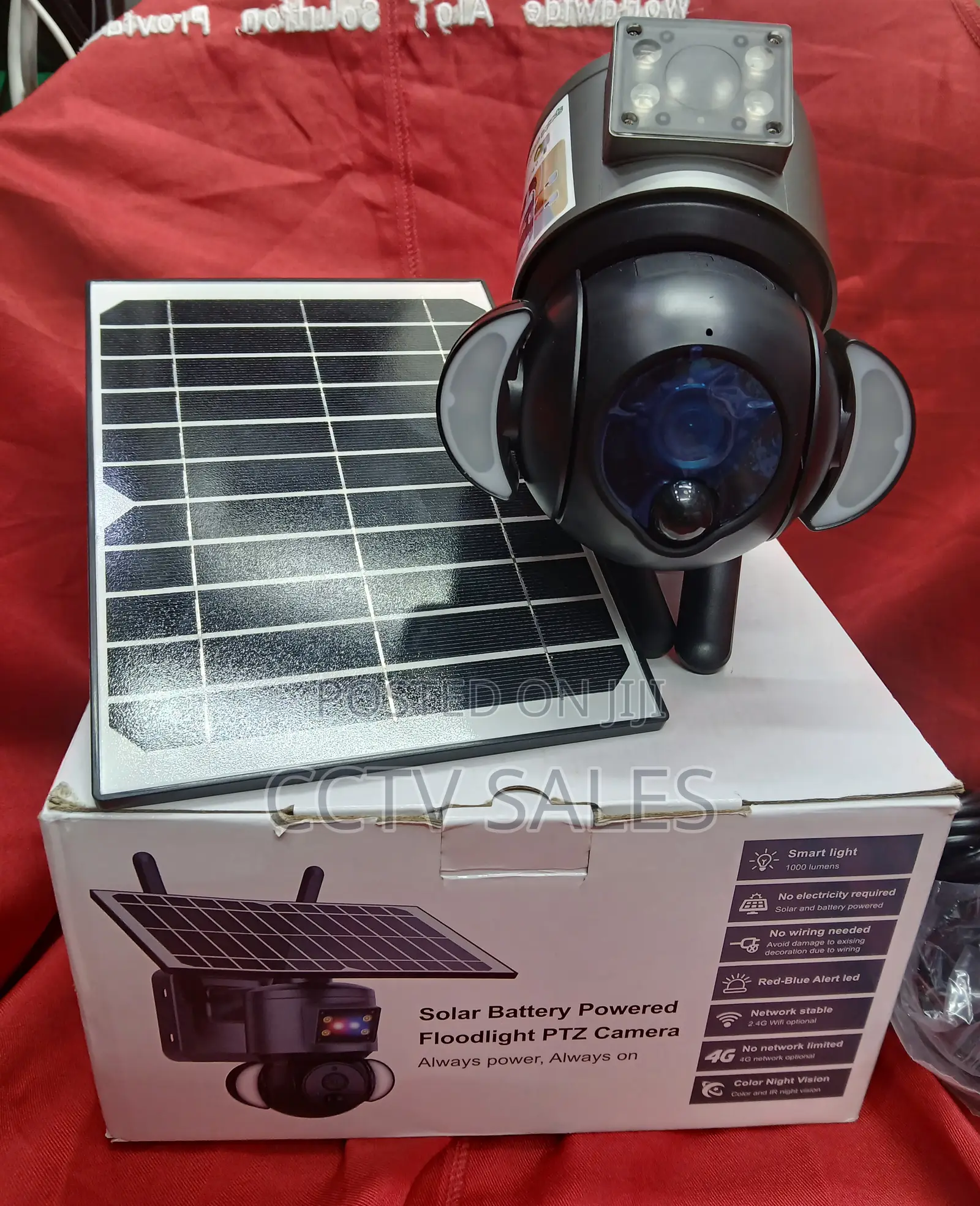 Ubox Wireless Solar Battery Powered Floodlight PTZ Wifi Camera