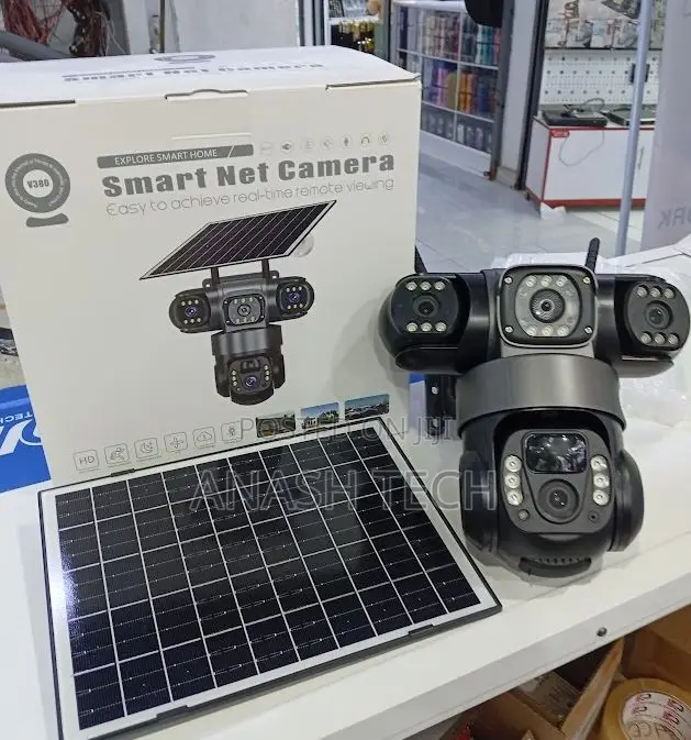Easy to Install Solar V380tripple Lens 4g Simcard PTZ Camera