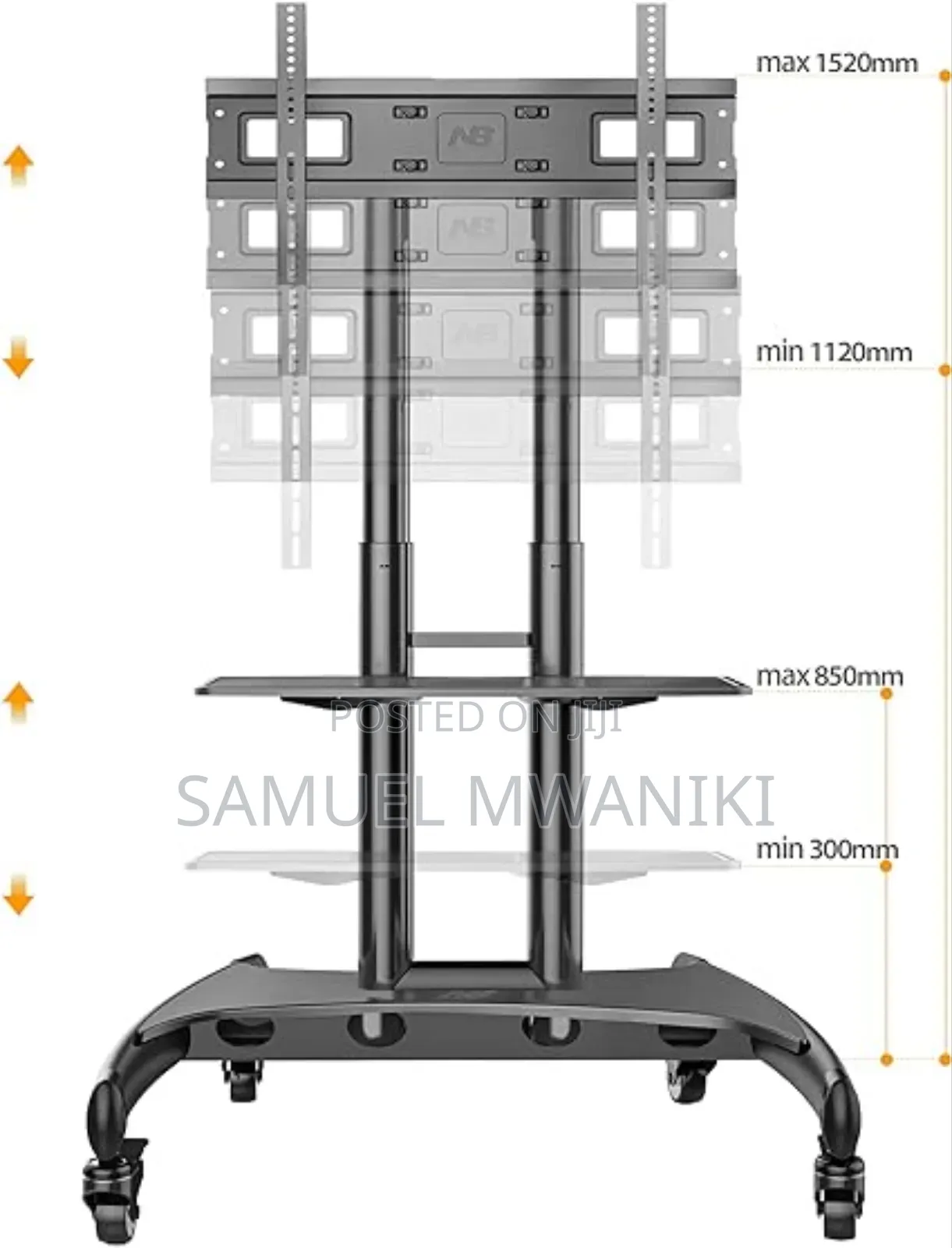 Moveable Tv Stand With Wheels Best for [32′′ – 75′′ Tv]