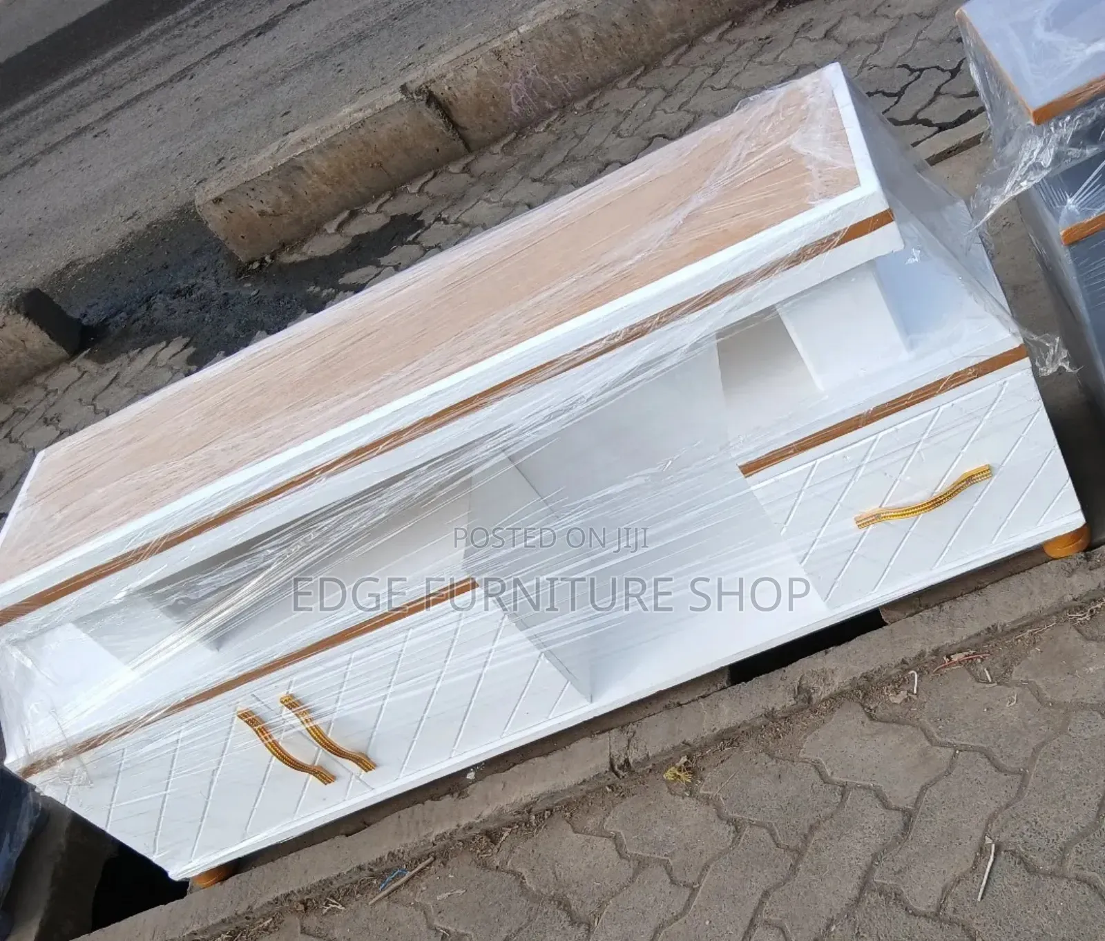 Brown and White Tv Stand for Sale