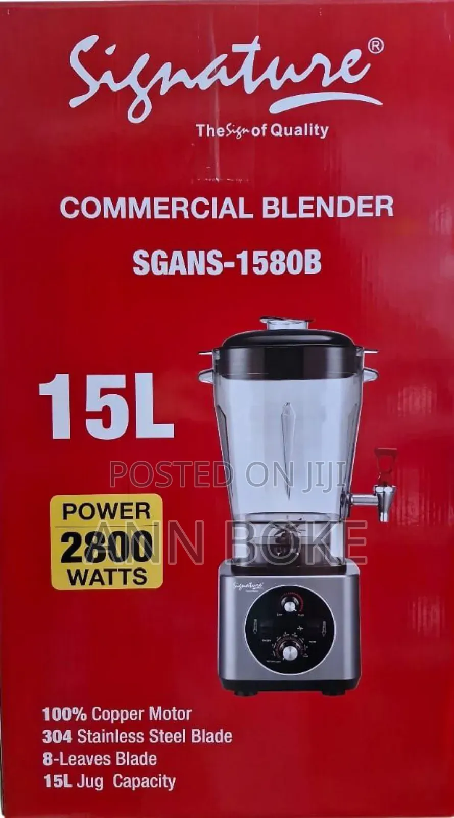 15 LTR Jar Commercial Blender 
Sgans-1508b