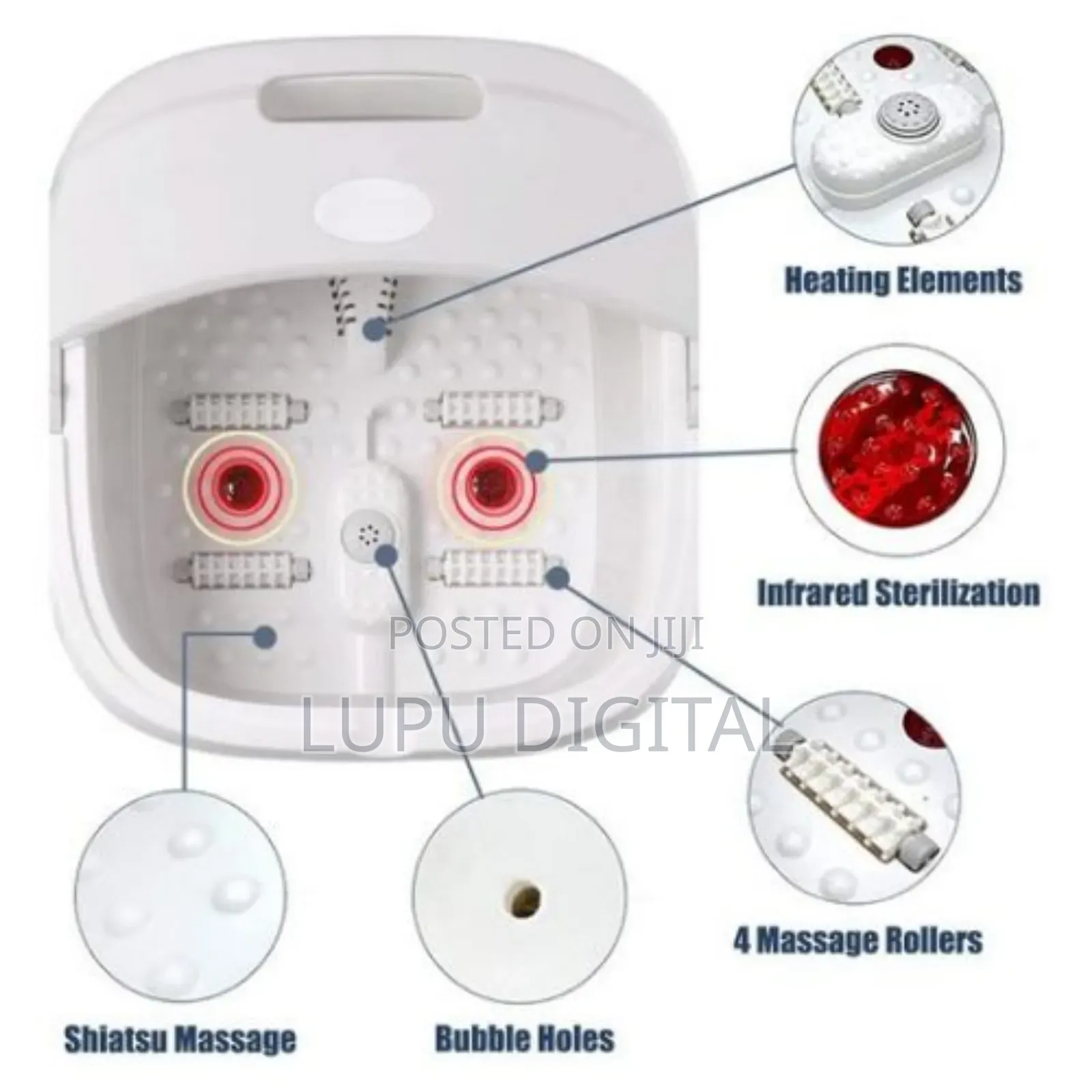 *High Quality Portable Silicon Folding Electric Foot Bath Foot Massage