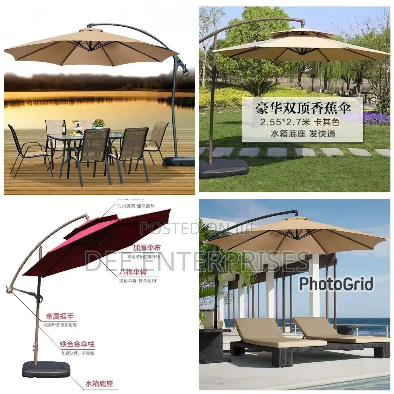 3m Parasol Replaceable Cloth Garden Umbrella