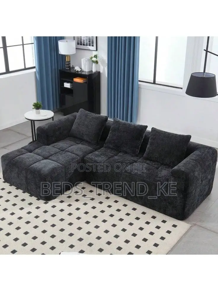 Precise 6 Seater Bubble L Sofa With Throw Pillows