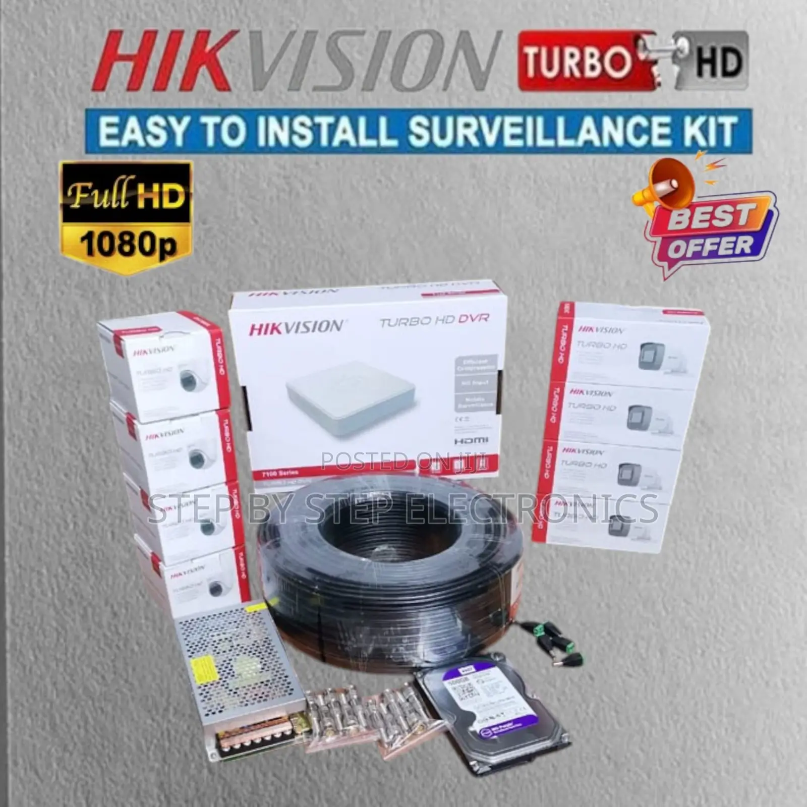 Weatherproof 8 Hikvision 1080p Full Hd CCTV Cameras Complete System