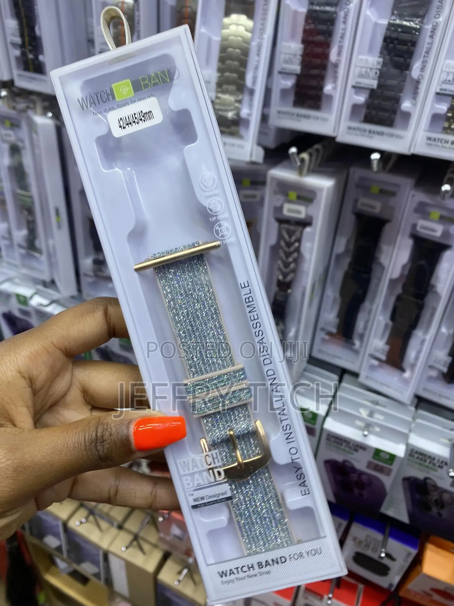 Wagon Stretchy Nylon Bling Straps for Apple Watch 42 44 45 49mm