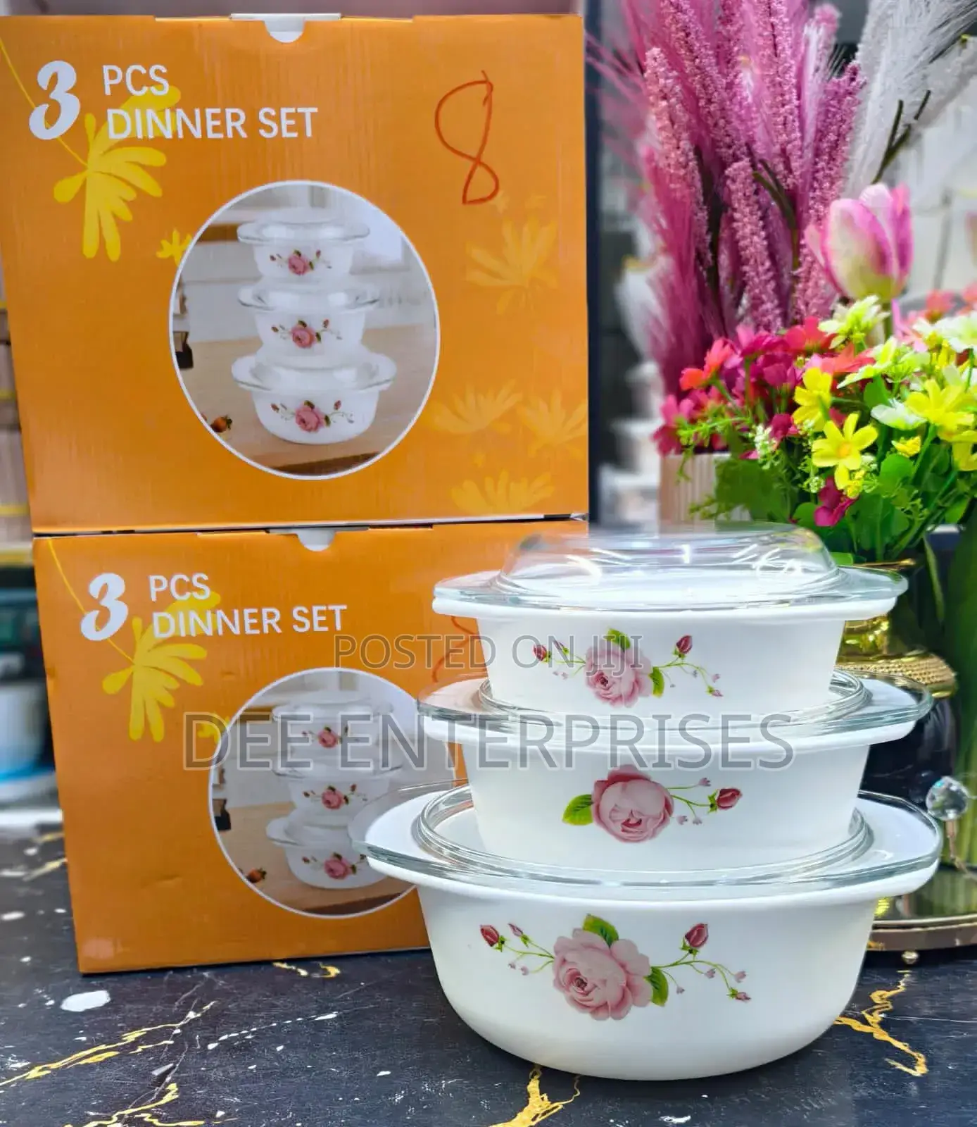 3pcs Glass Casserole