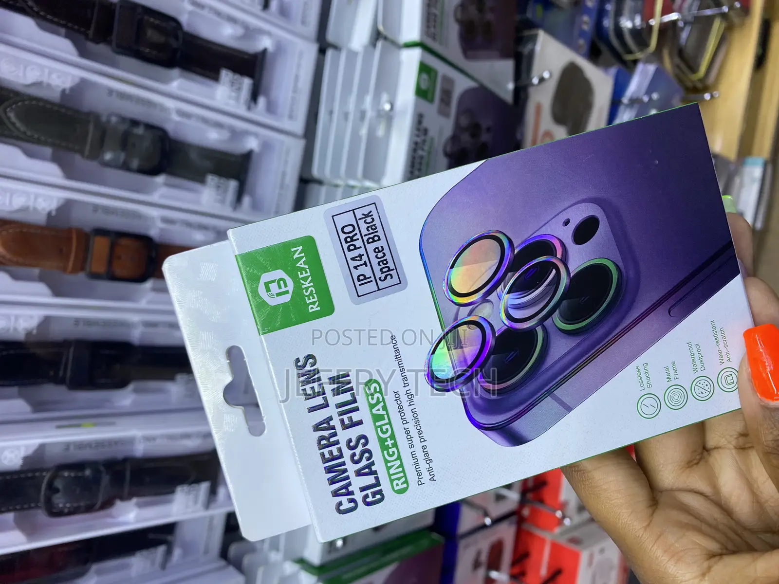 Wsken iPhone 14 Pro Camera Lens Metal Ring Protector-Black