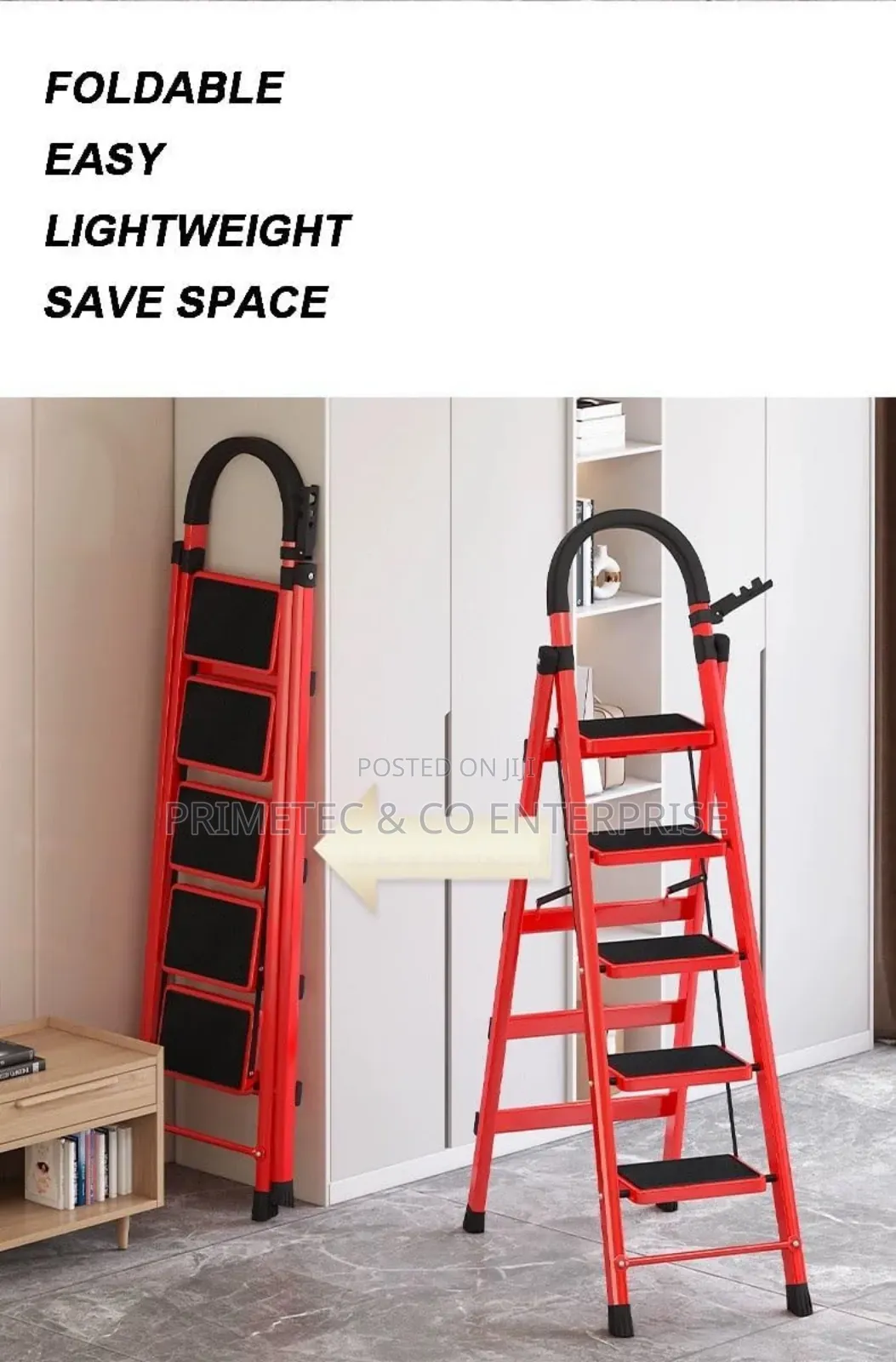 Five Steps Metallic Ladder