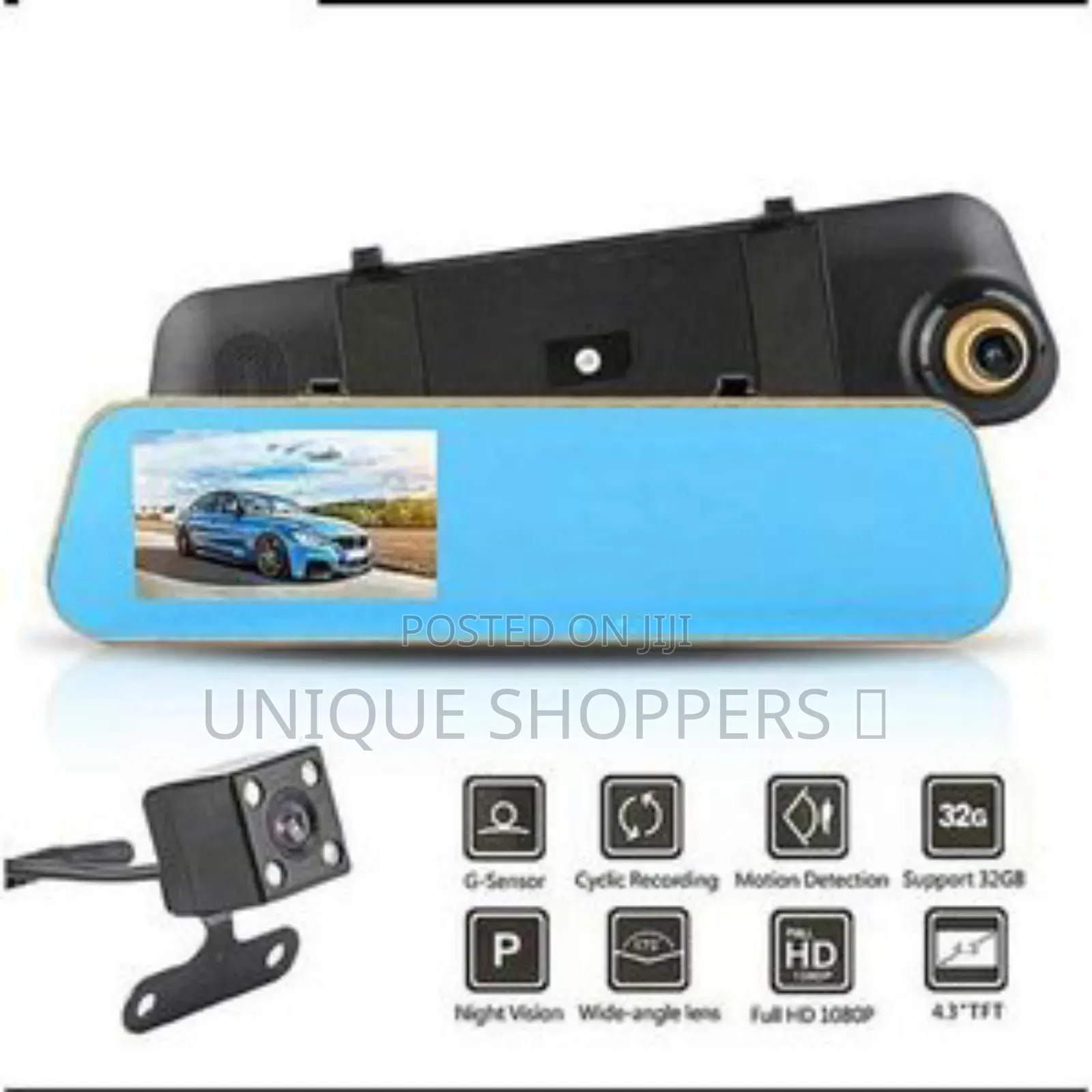 4.3 Inch Rear View Dash Camera With Front and Back Camera