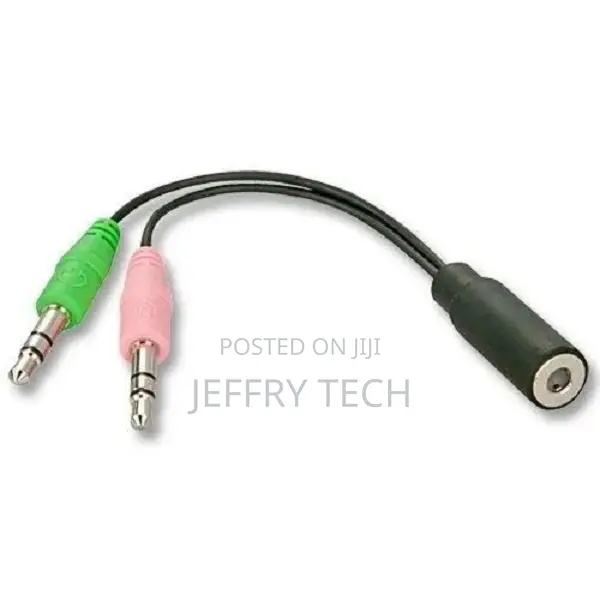 3.5mm Stereo Audio Microphone Y Adapter Cable [1 X 3.5mm Fe