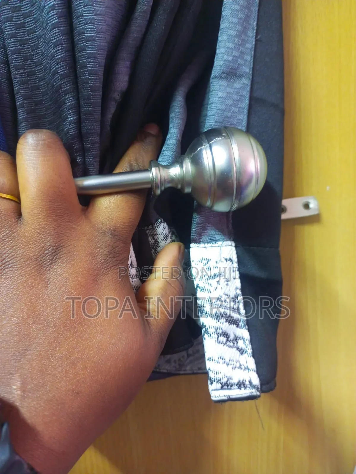 Silver Metallic Wall Mounted Curtain Holders