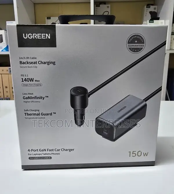 Ugreen 150w 4-Port Gan Fast Car Charger