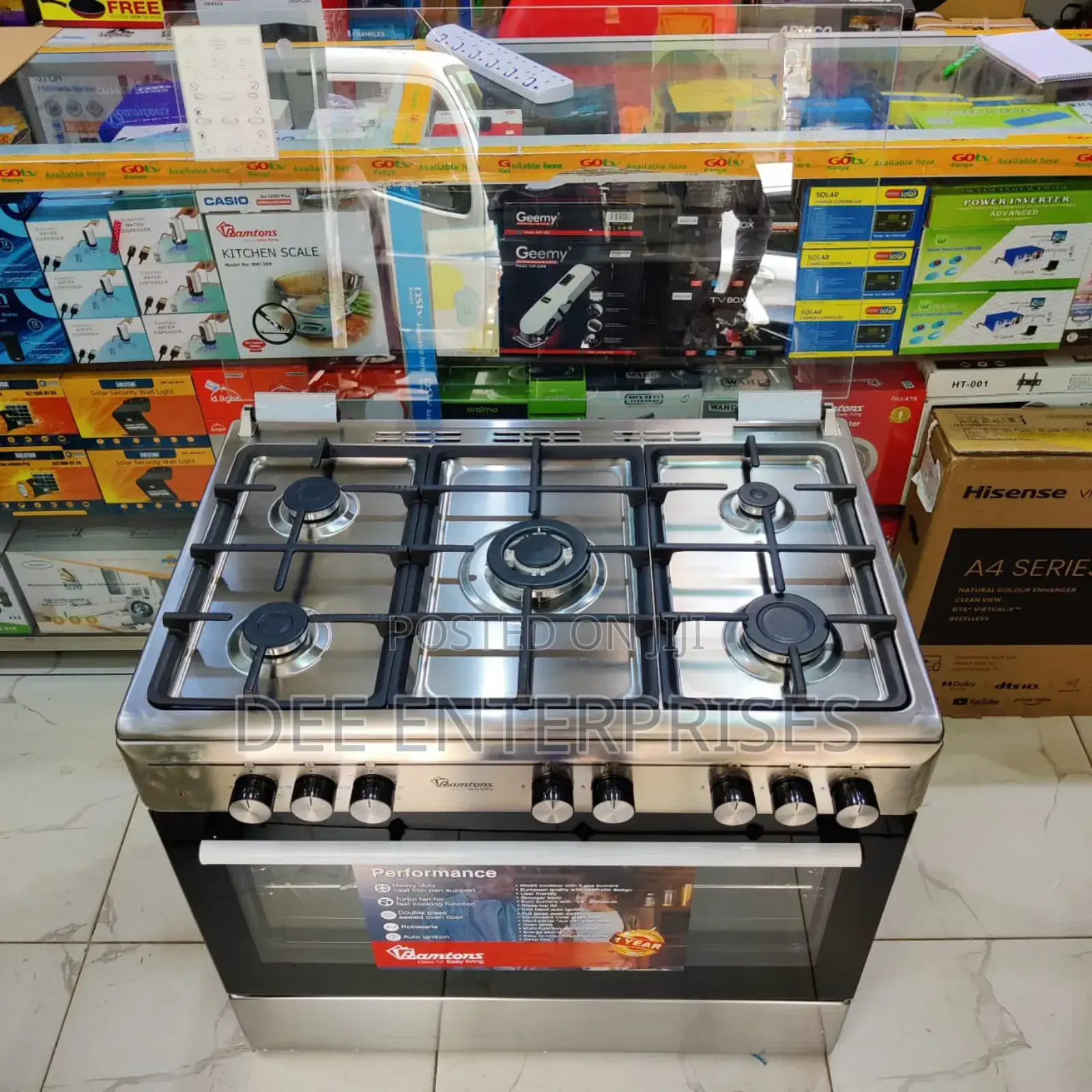 Ramtons Silver Cooker 5gas 90x60 Inox Cooker- (Rf/499)