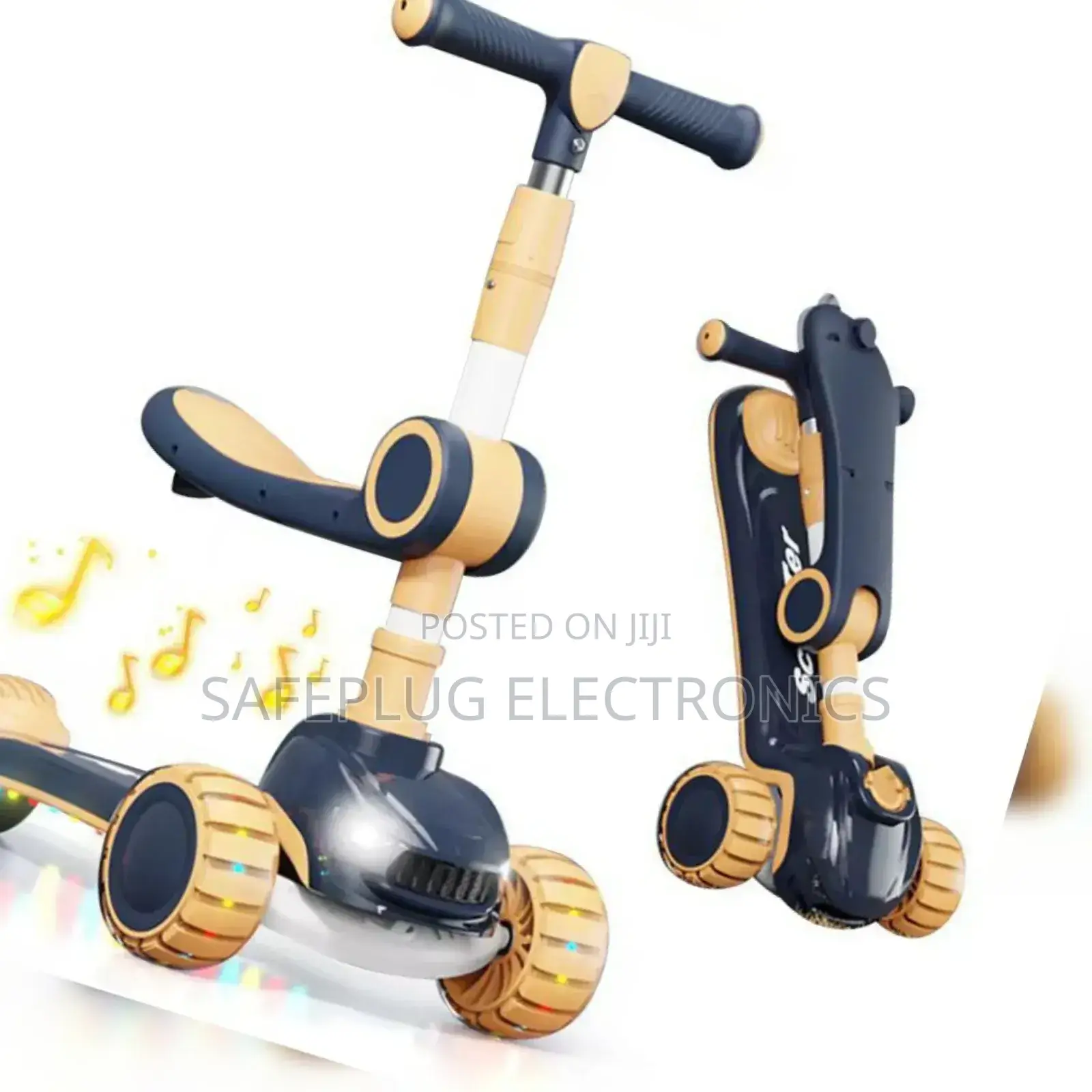 Scooter With a Seat 
Musical 
Led Lights
Foldable
Adjustable