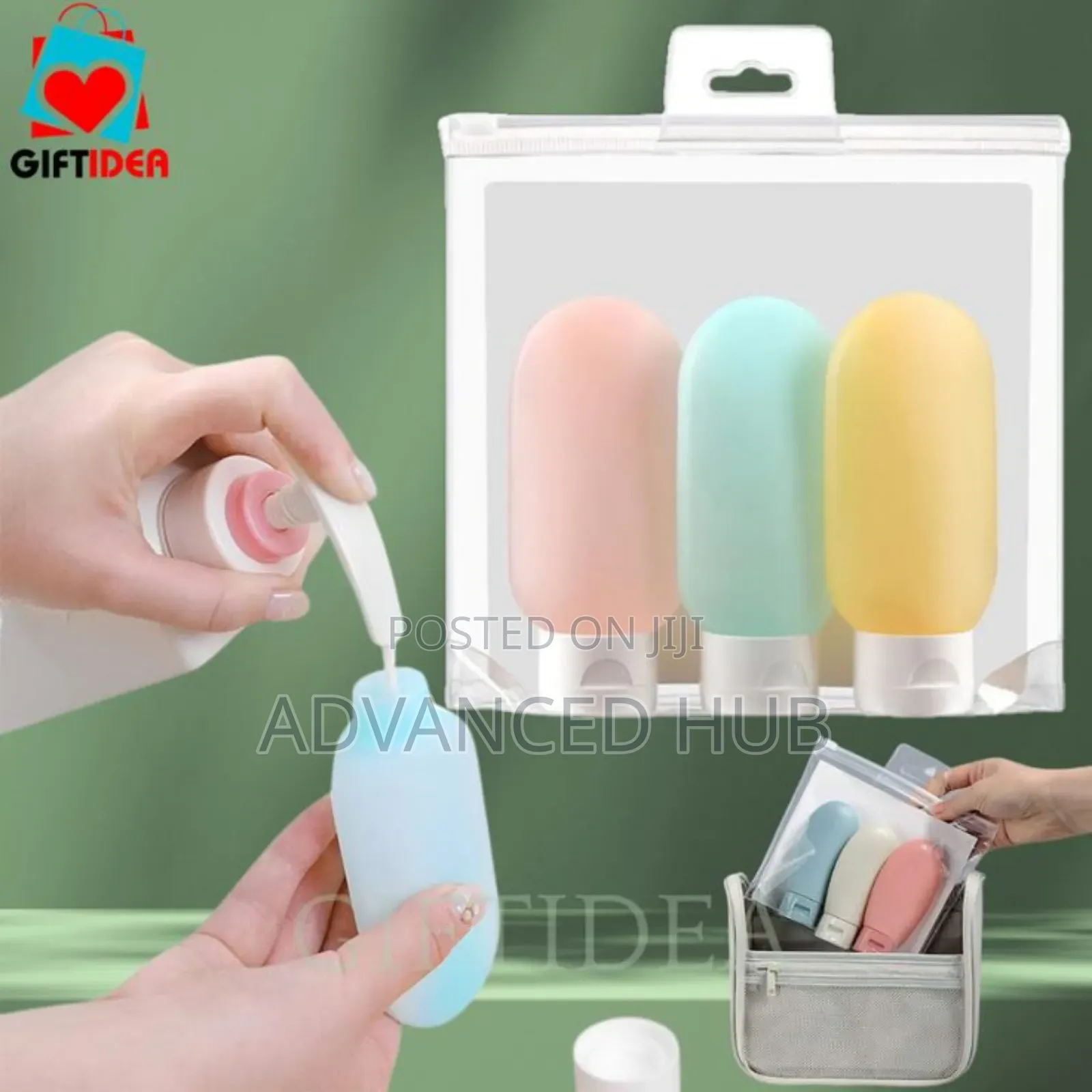 4 Pc Refillable Travel Bottle Set