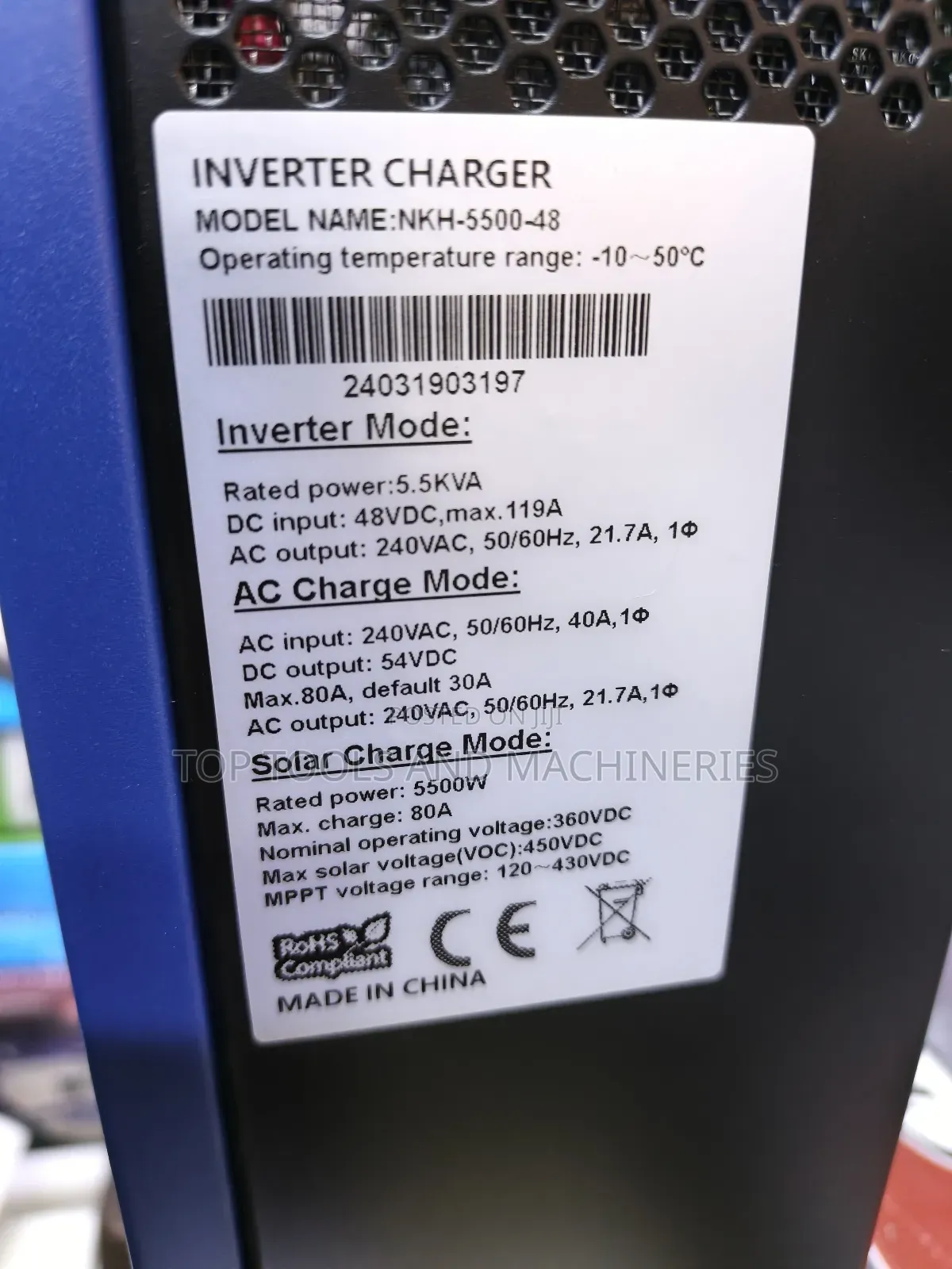 Snadi 5.5kva 48v Hybrid Inverter With Inbuilt MPPT Controller