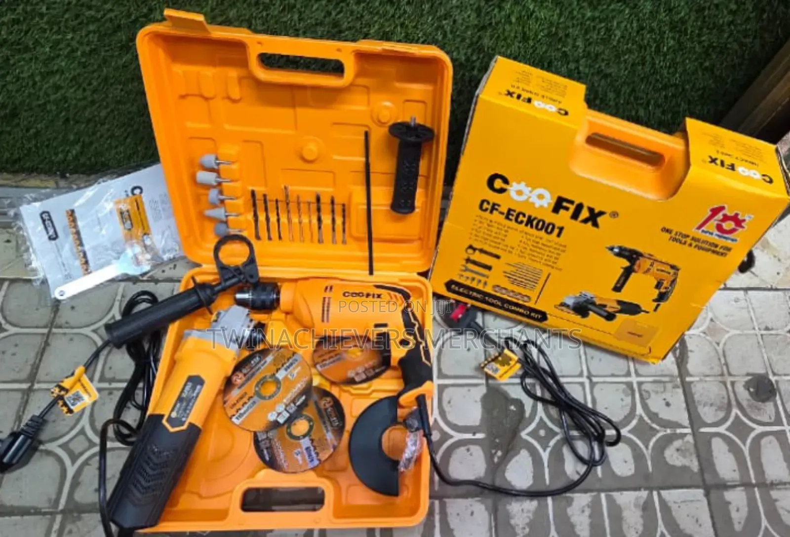 Quality Drill+Grinder Combo Set Toolbox