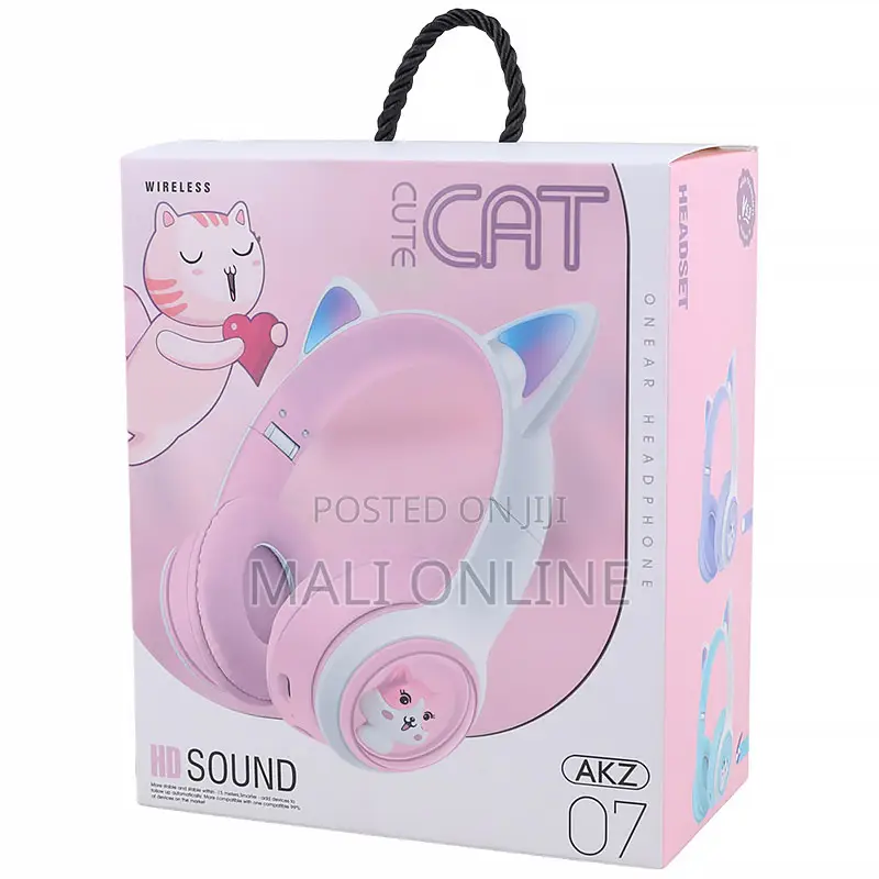 Akz-07 Luminous Cat Bluetooth Gaming Headset Wireless Kids Headphones