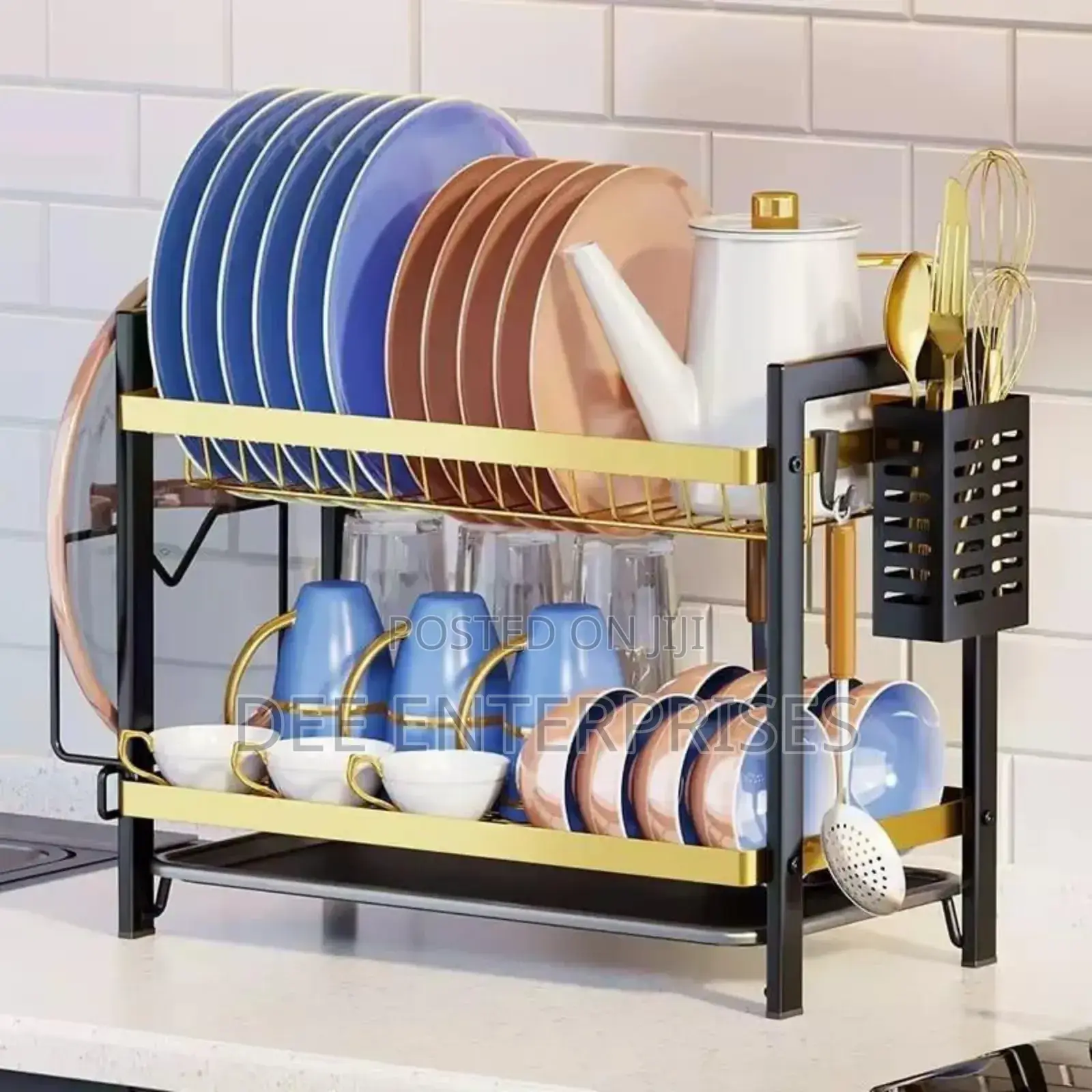 2* Tier Black/Gold Dishrack