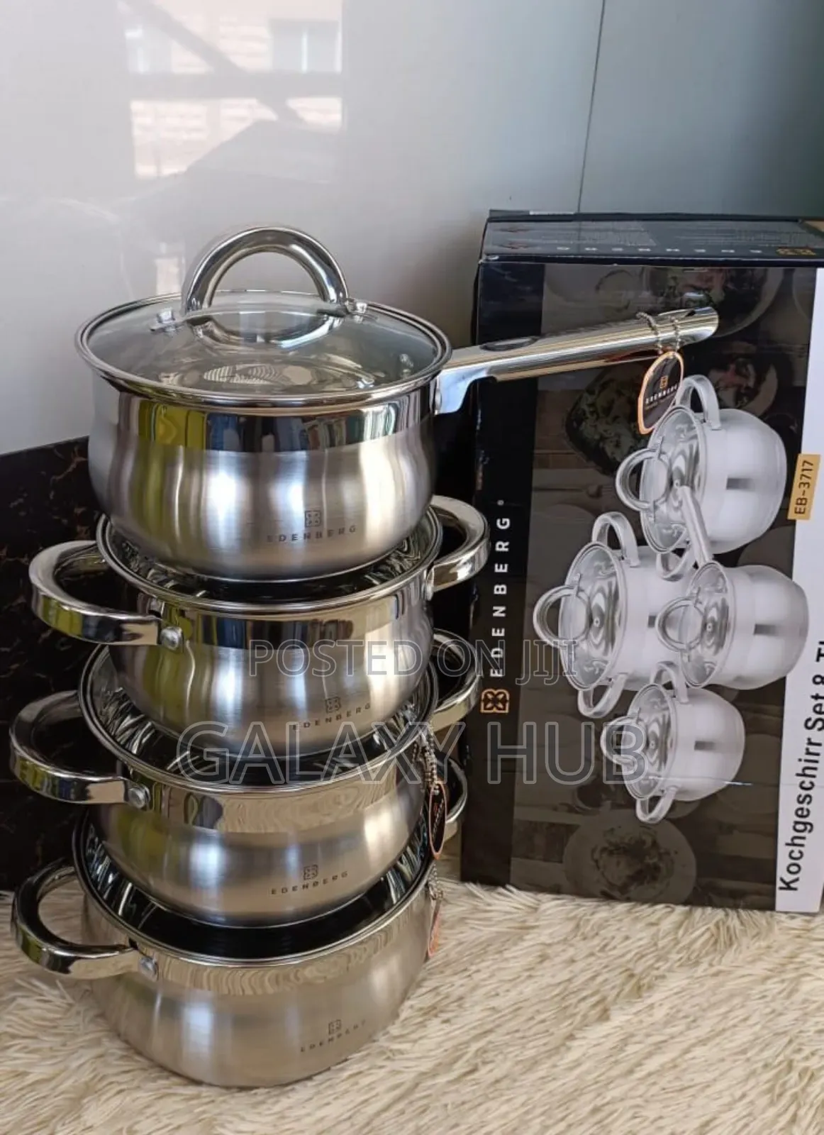 8 Pieces Edenberg Eb-3717 Stainless Steel Cookware Set