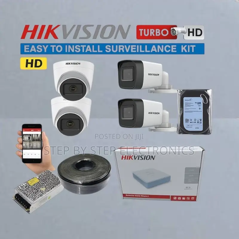 Motion Detection 4 Hikvision 1080p 2mp CCTV Cameras Complete System