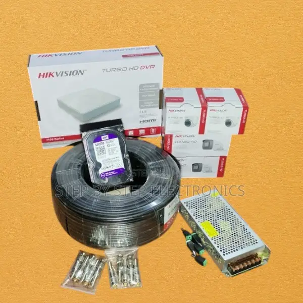 4 Channel Hikvision 1080p 2mp CCTV Cameras Full System Installationkit