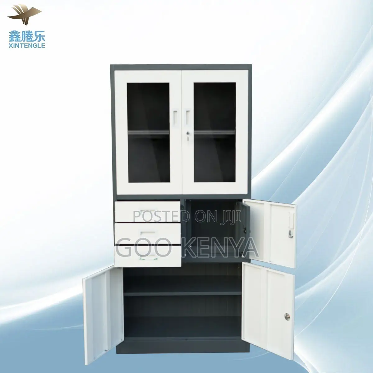 Office Cabinet ; 3 Drawer and Glass Door File Storage Unity