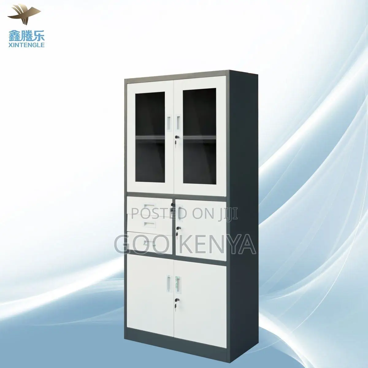Office Cabinet ; 3 Drawer and Glass Door File Storage Unity