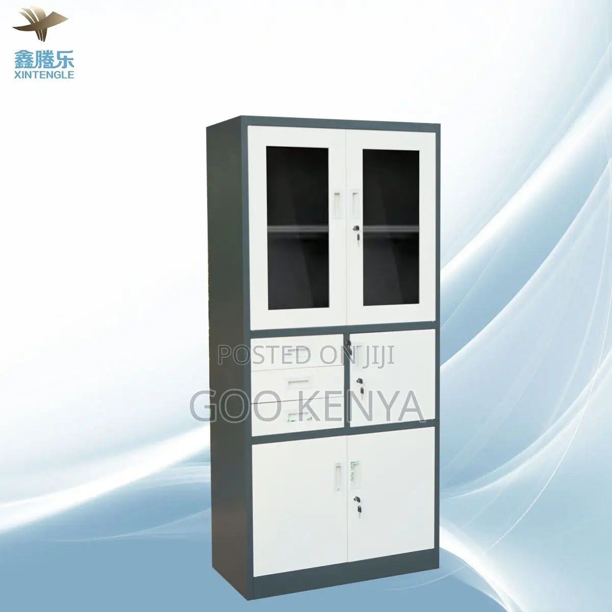 Office Cabinet ; 3 Drawer and Glass Door File Storage Unity