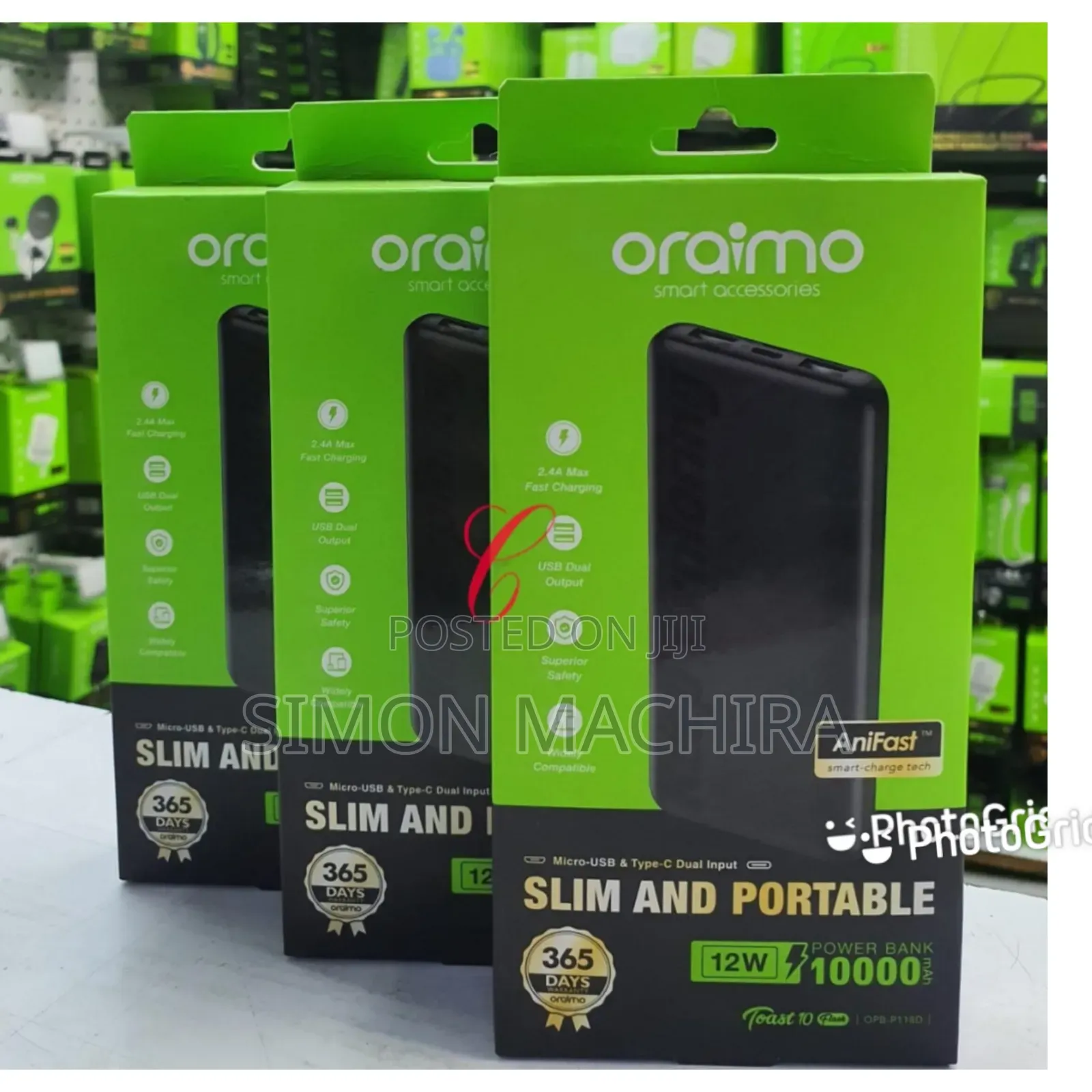 Oraimo Toast 10 Flash P118d 10,000mah Slim and Portable Power Bank