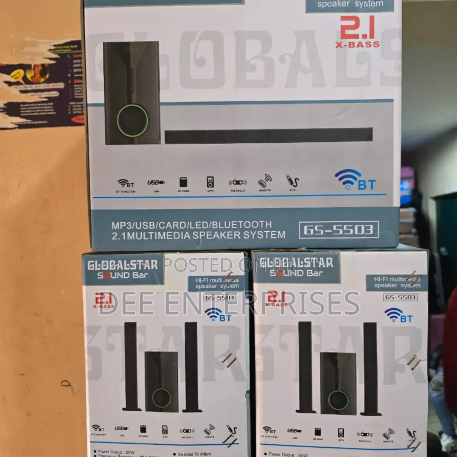 2.1ch Globalstar Sub Woofer System Bt/Usb/Fm Tall Boy(Model of V527)