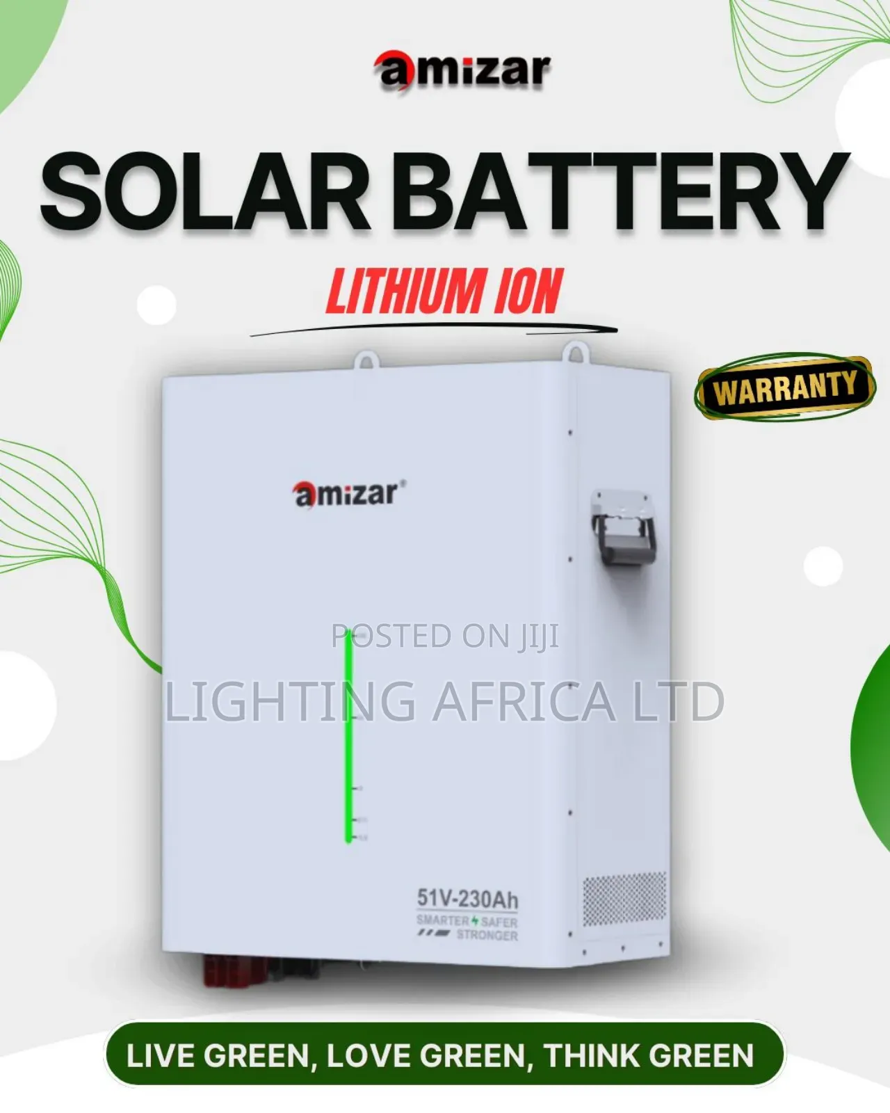Top Brand 2.56kwh -24v (100ah) Amizar Lithium Ion Lifepo4 Battery