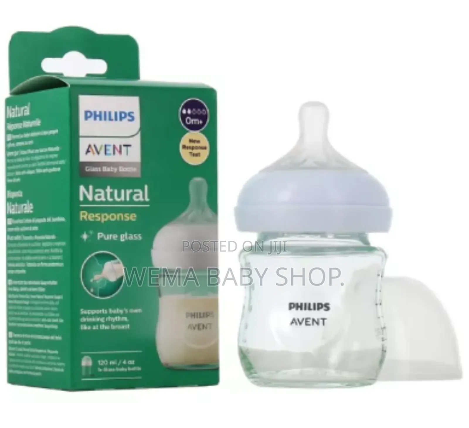 120ml (4oz) Philips Avent Natural Response Glass Baby Bottle