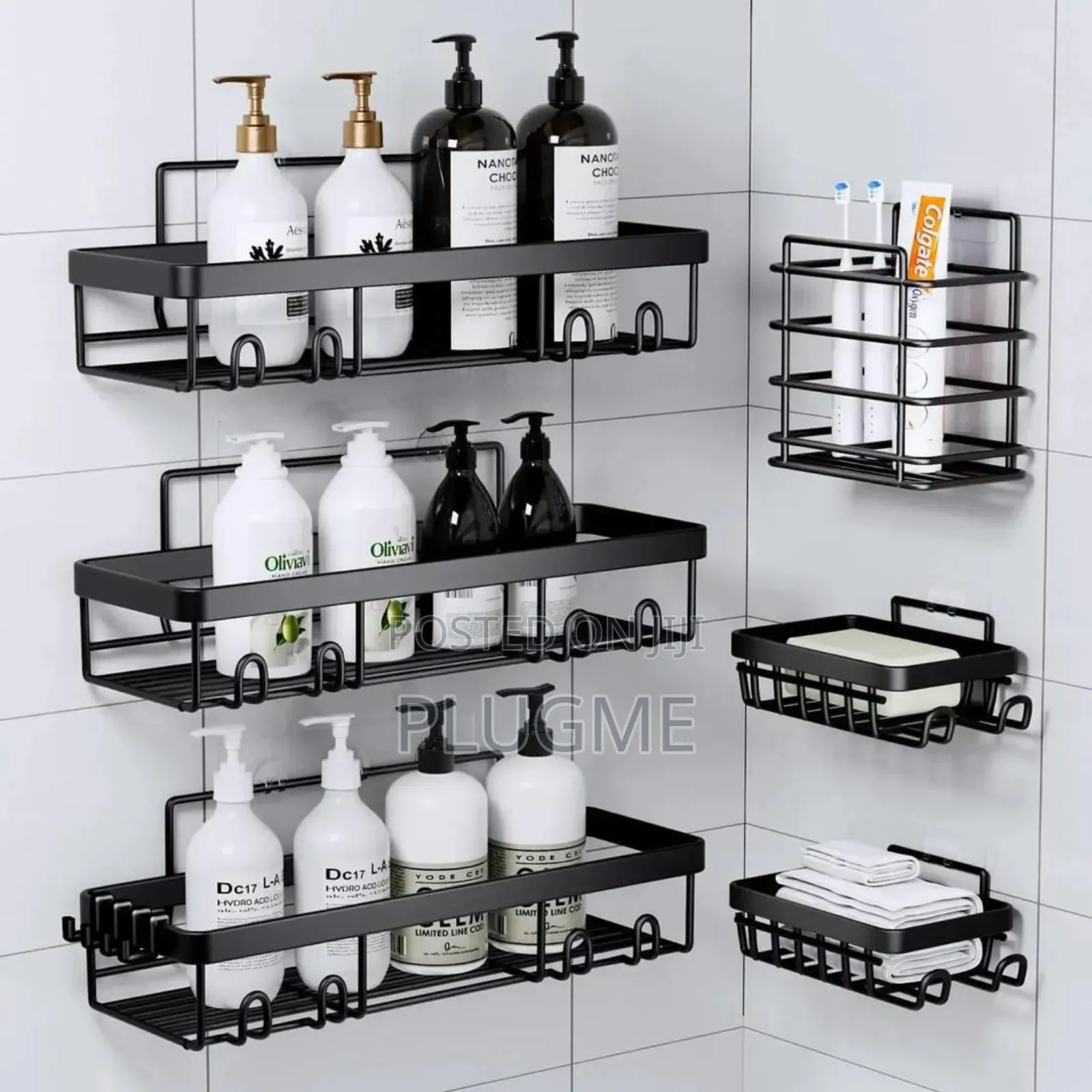 6-Pc Shower Caddy - Spacious Bathroom Shower Organizers