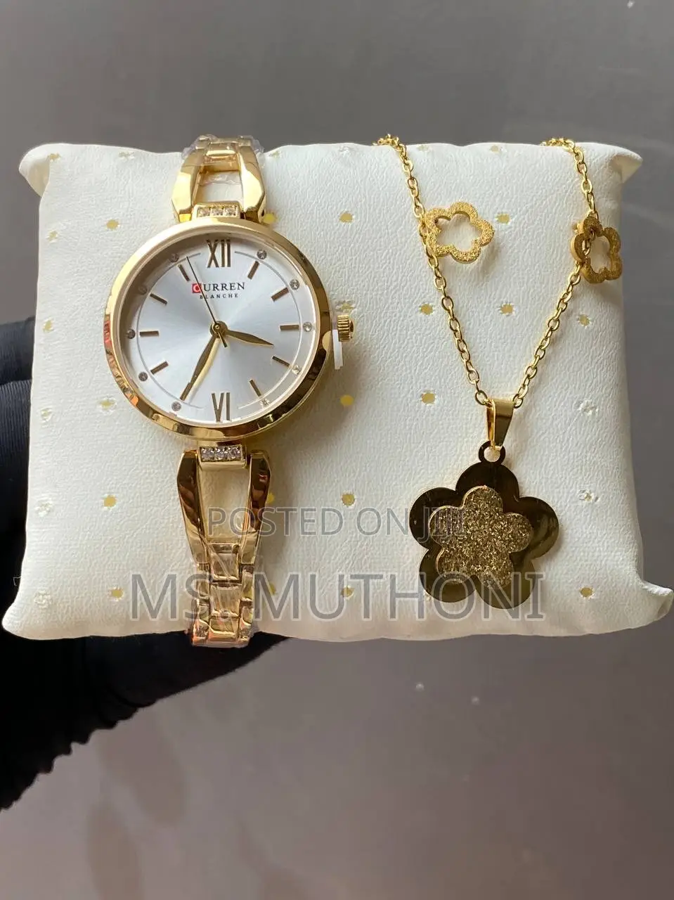  Curren Ladies Gift Set ; Watch X Earrings X Necklace