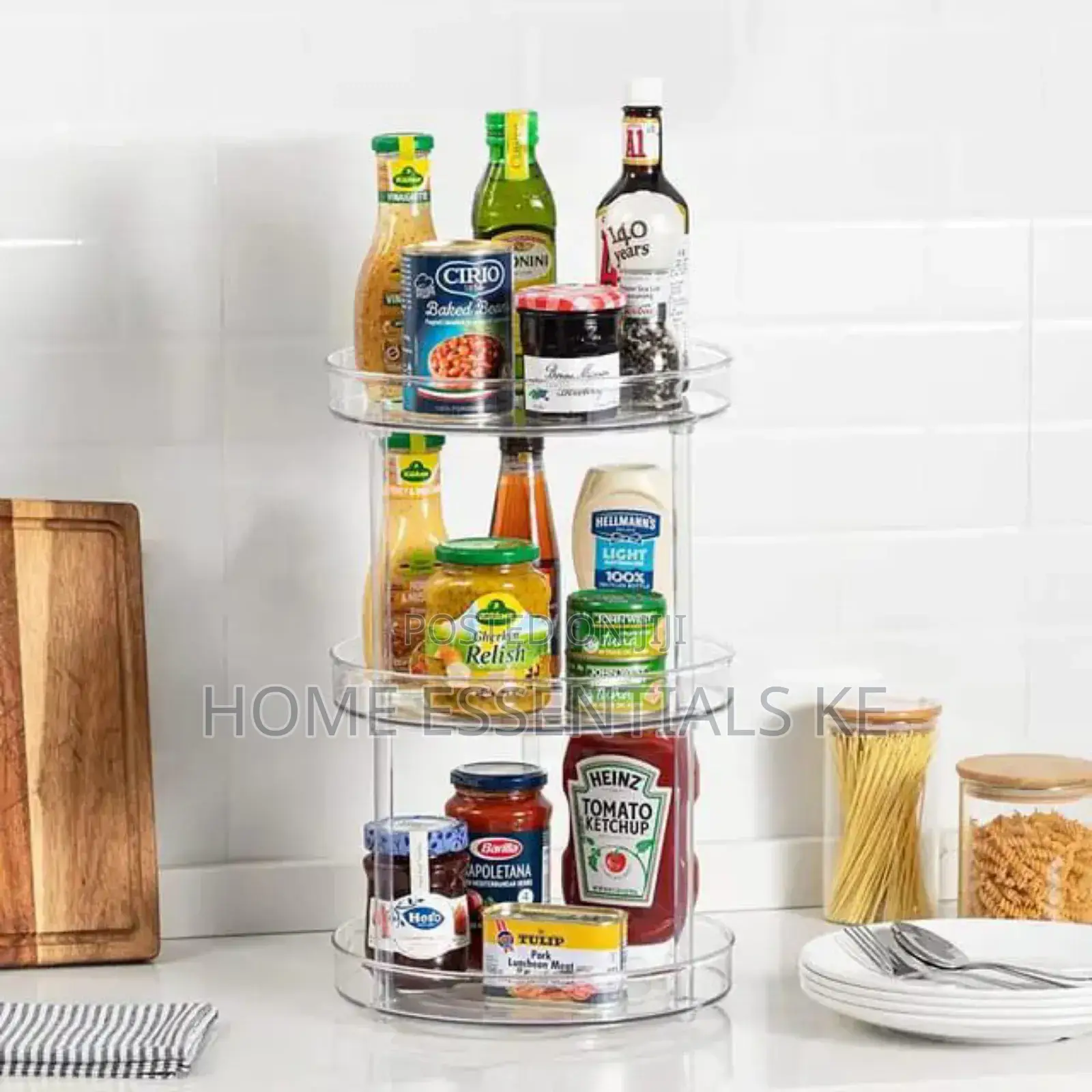 *3 Layer Acrylic Rotation Cabinet Turntable Organizer/Lazy Susan