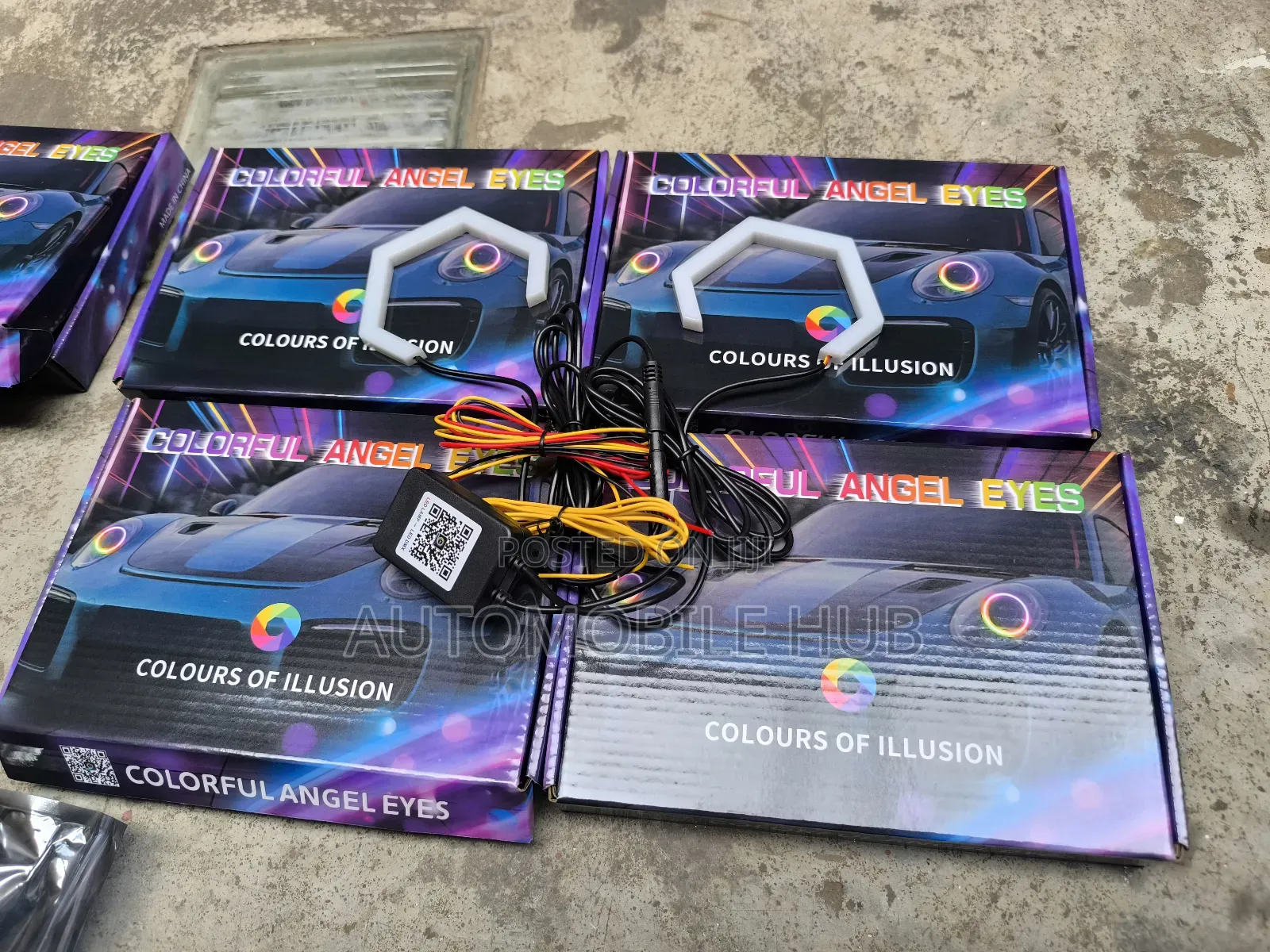 Car Hexagon DRL Headlight Multicoloured