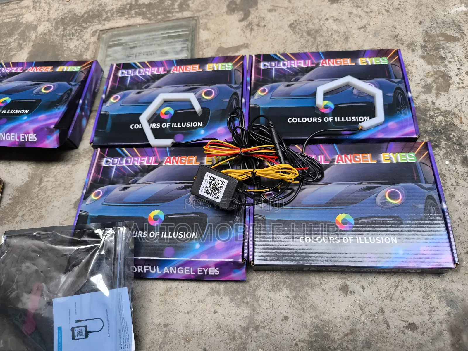 Car Hexagon DRL Headlight Multicoloured