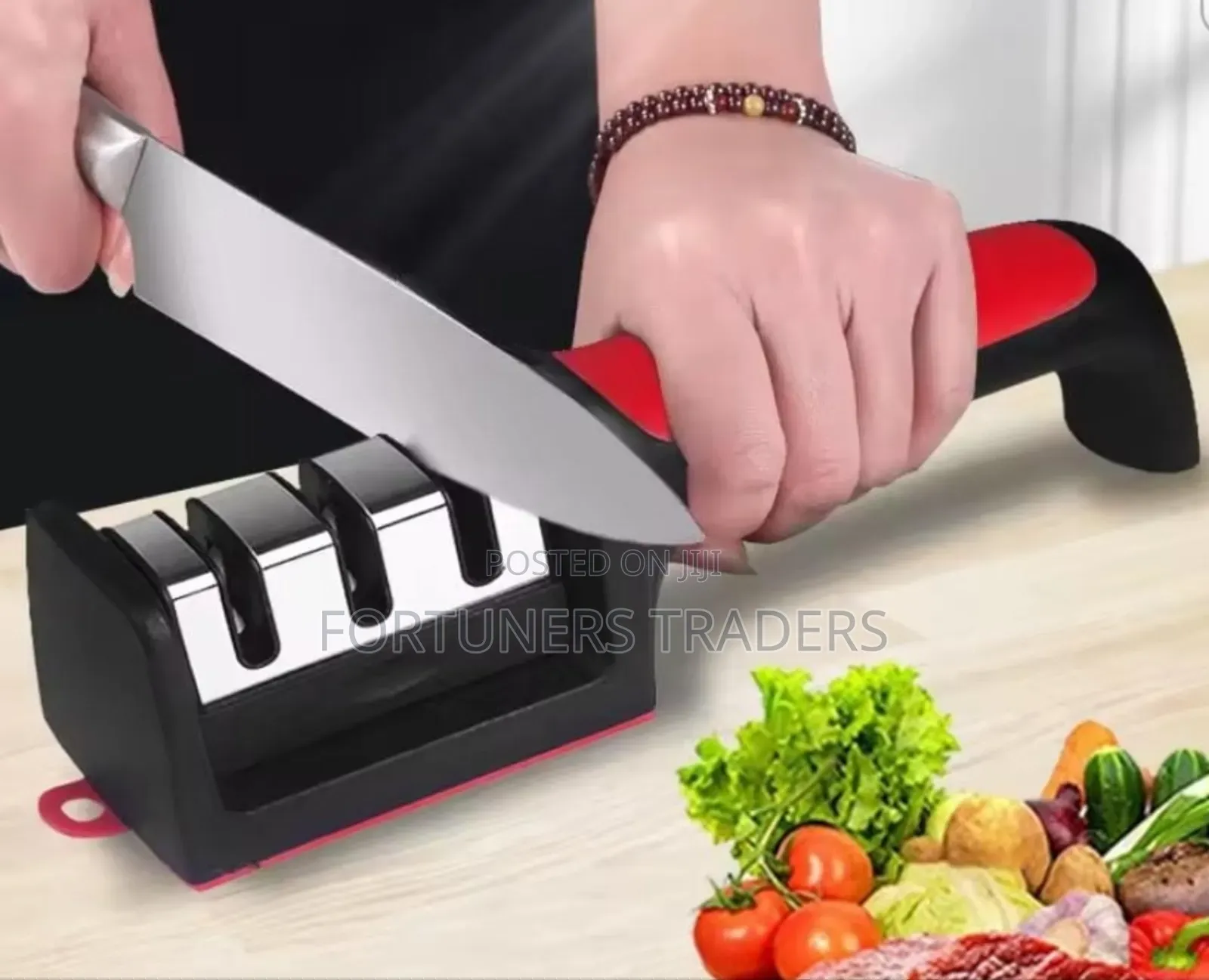 Knife Sharpeners for Kitchen Knives– Stainless Steel 4 In1