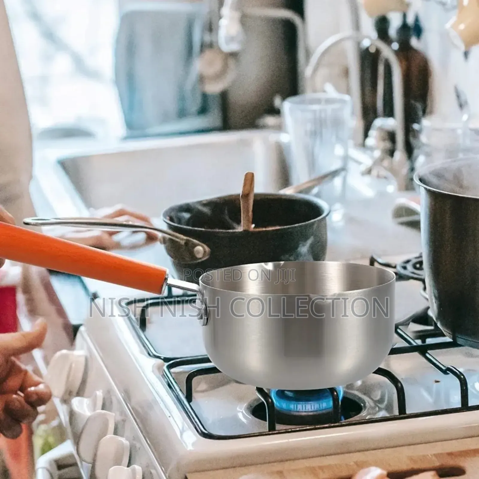 Acero Wood Handle Milk Pan