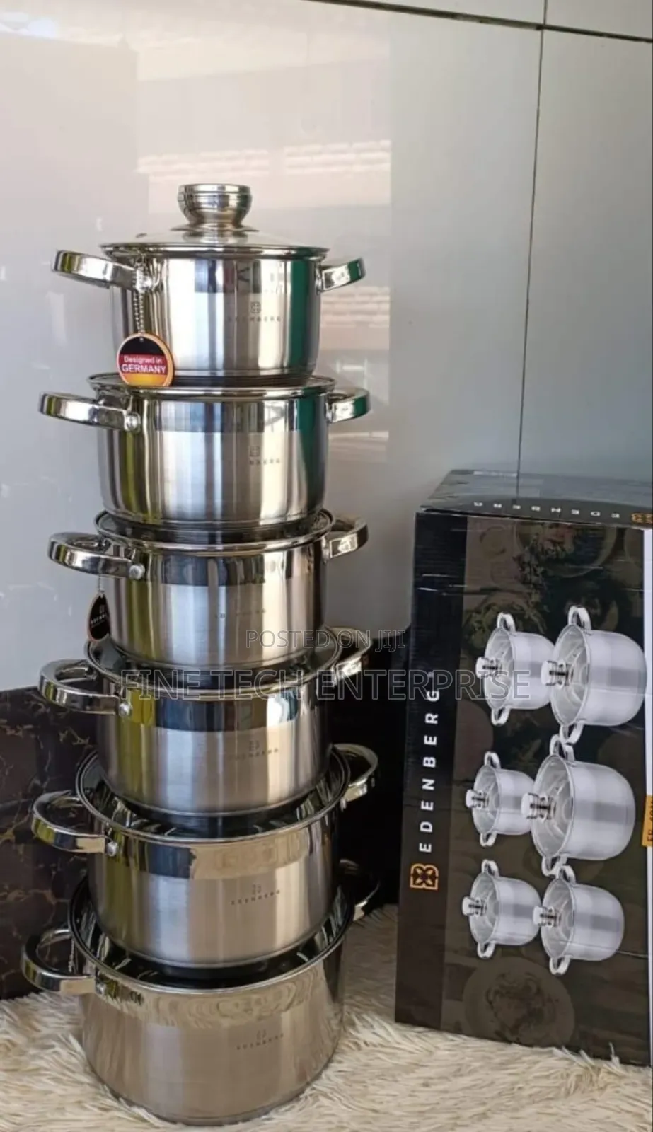 12 Pieces Stainless Steel Edenberg Cookware Set