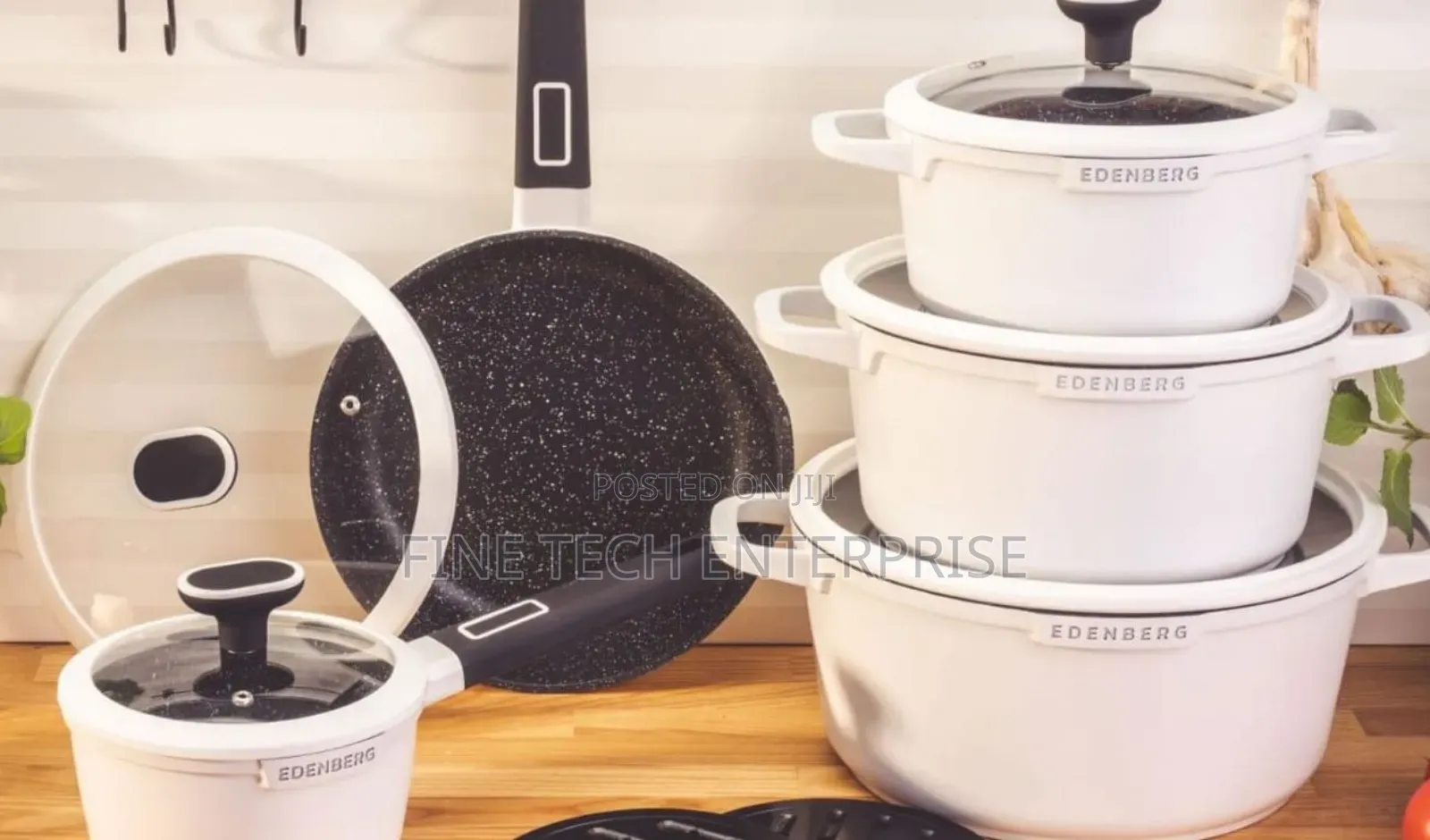White 12 Pieces Nonstick Edenberg Cookware Set